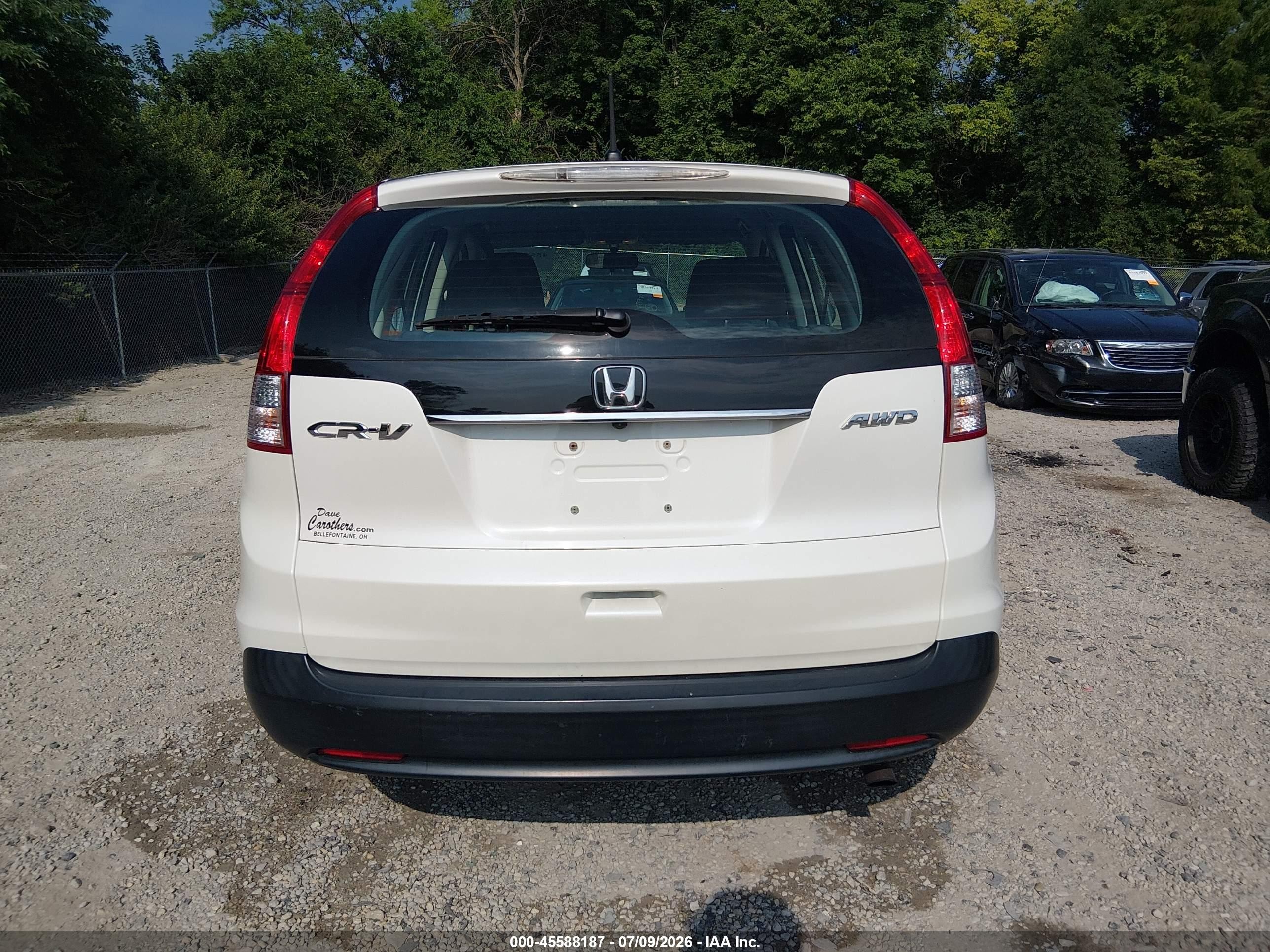 2013 Honda Cr-v Lx White vin: 5J6RM4H35DL040722