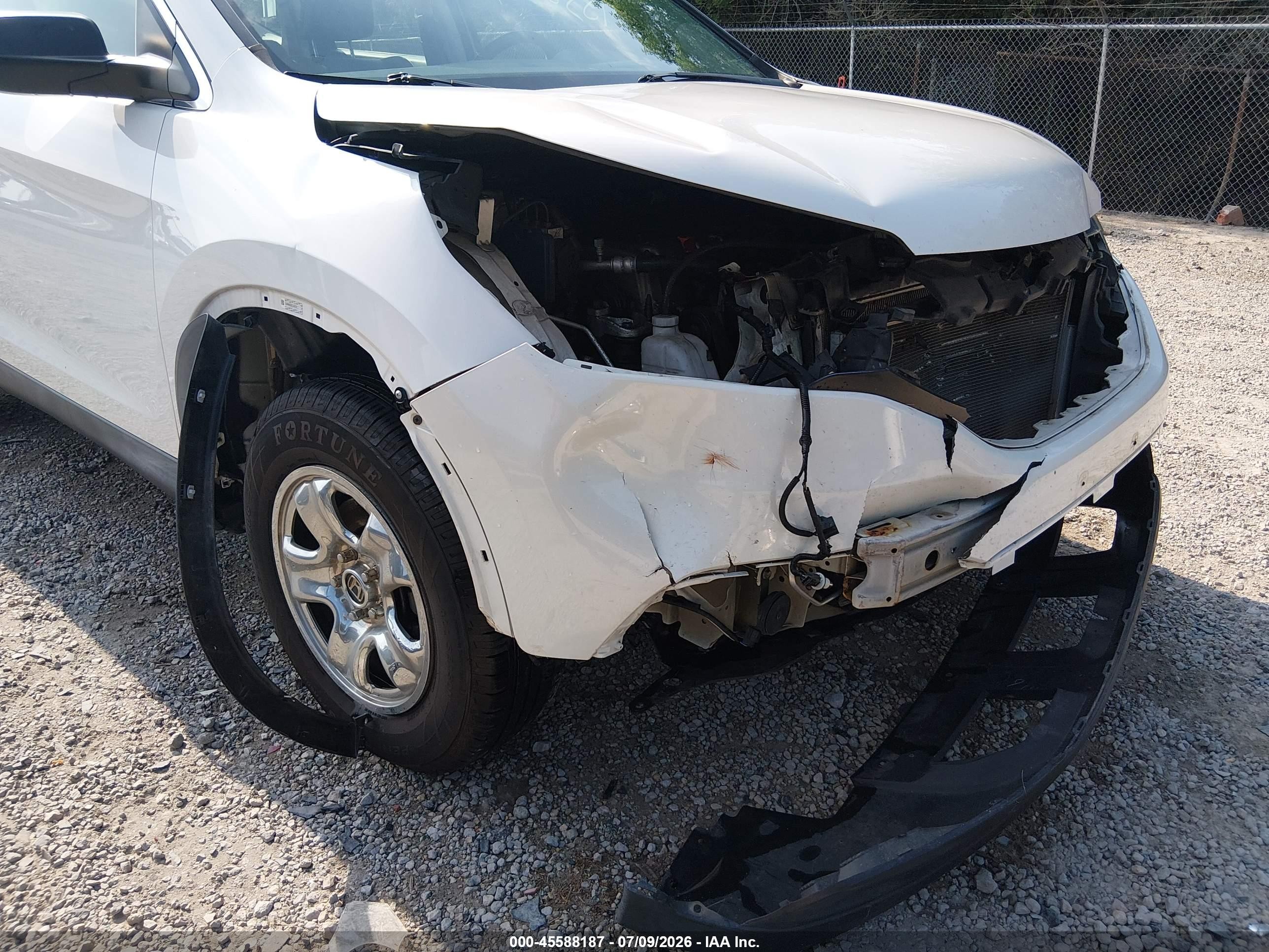 2013 Honda Cr-v Lx White vin: 5J6RM4H35DL040722