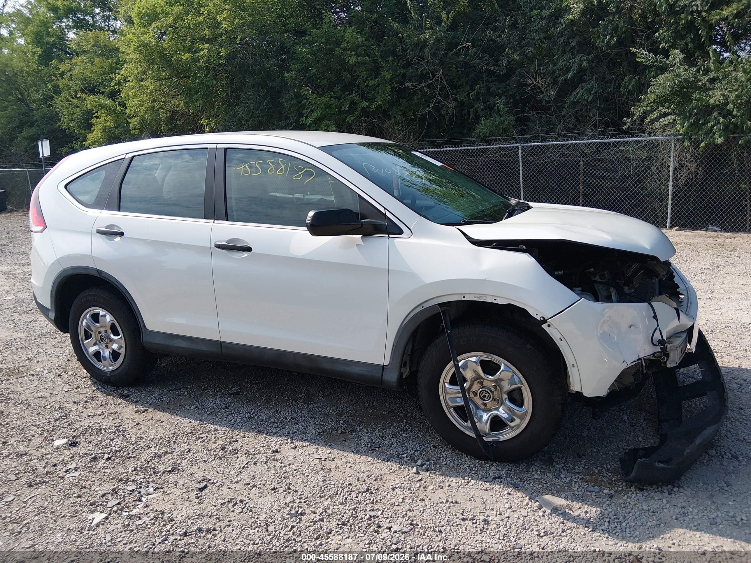 2013 Honda Cr-v Lx White vin: 5J6RM4H35DL040722