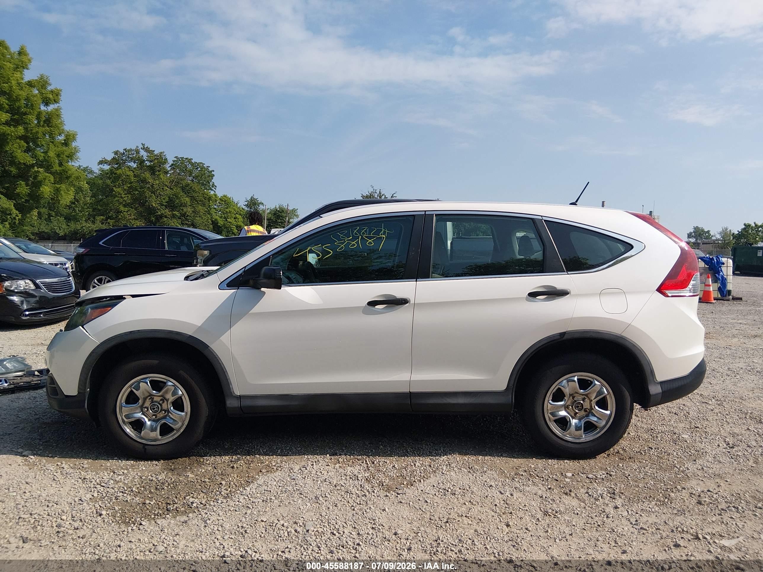 2013 Honda Cr-v Lx White vin: 5J6RM4H35DL040722