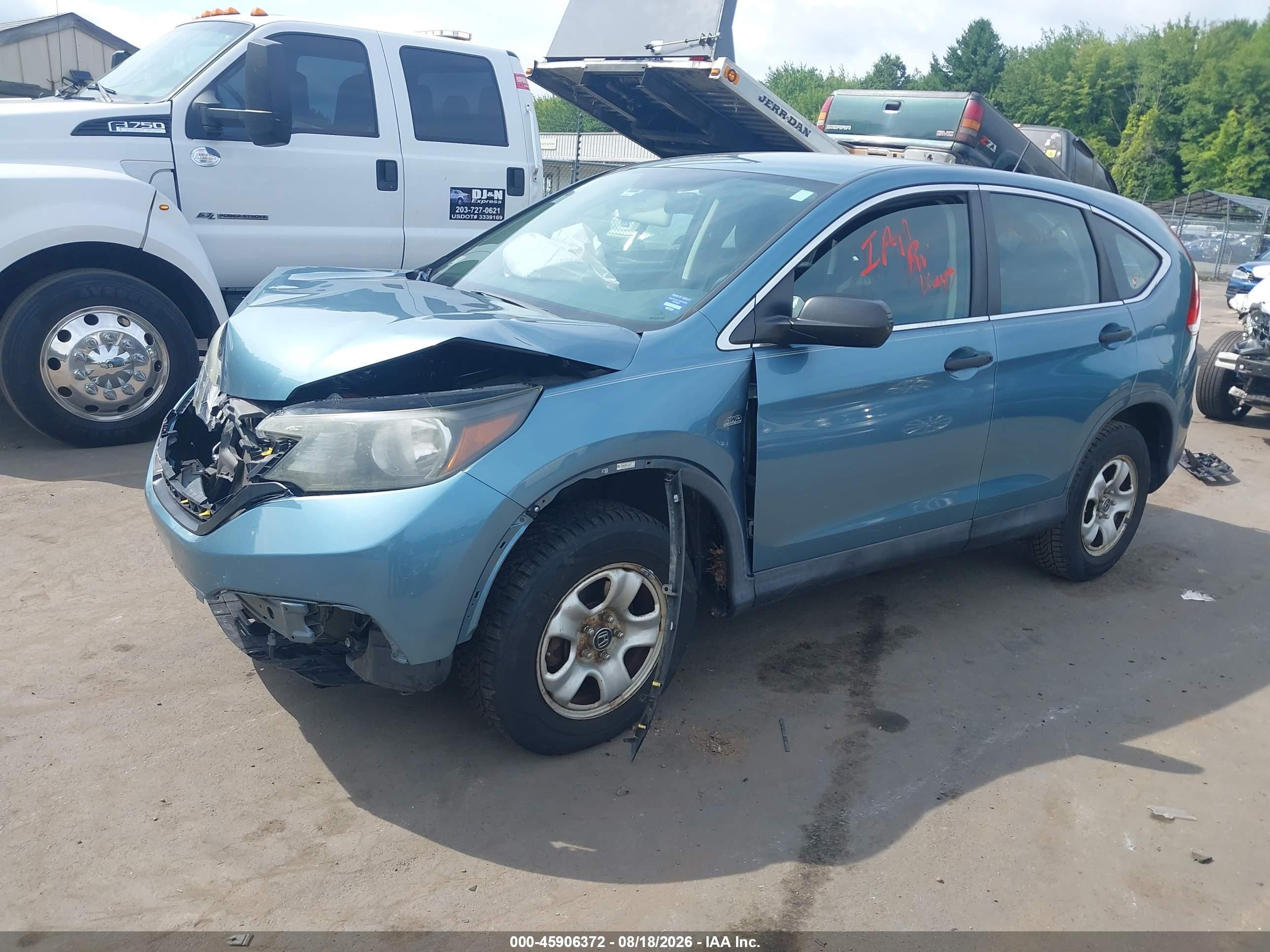 2013 Honda Cr-v Lx Light Blue vin: 5J6RM4H35DL043197