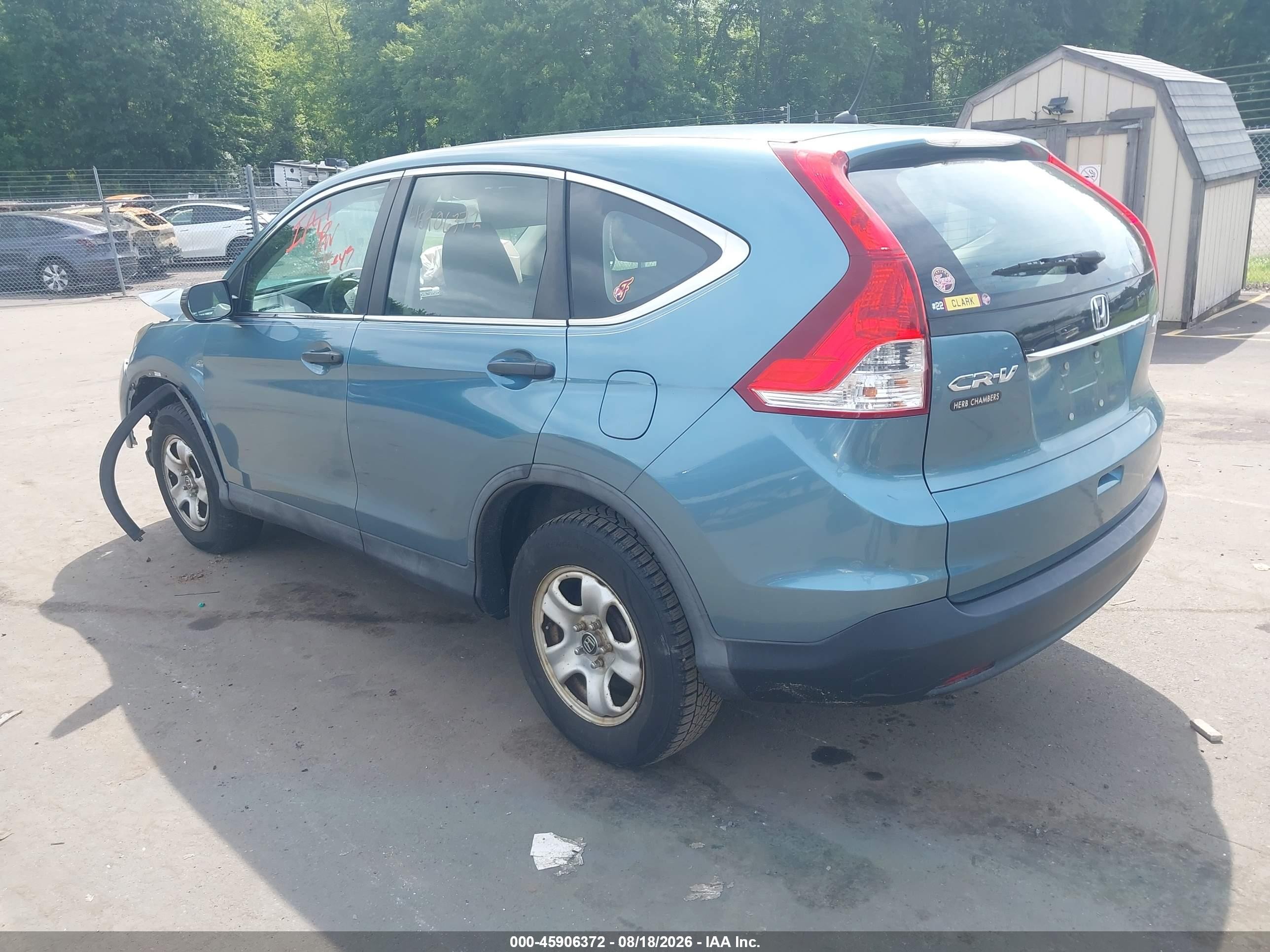 2013 Honda Cr-v Lx Light Blue vin: 5J6RM4H35DL043197