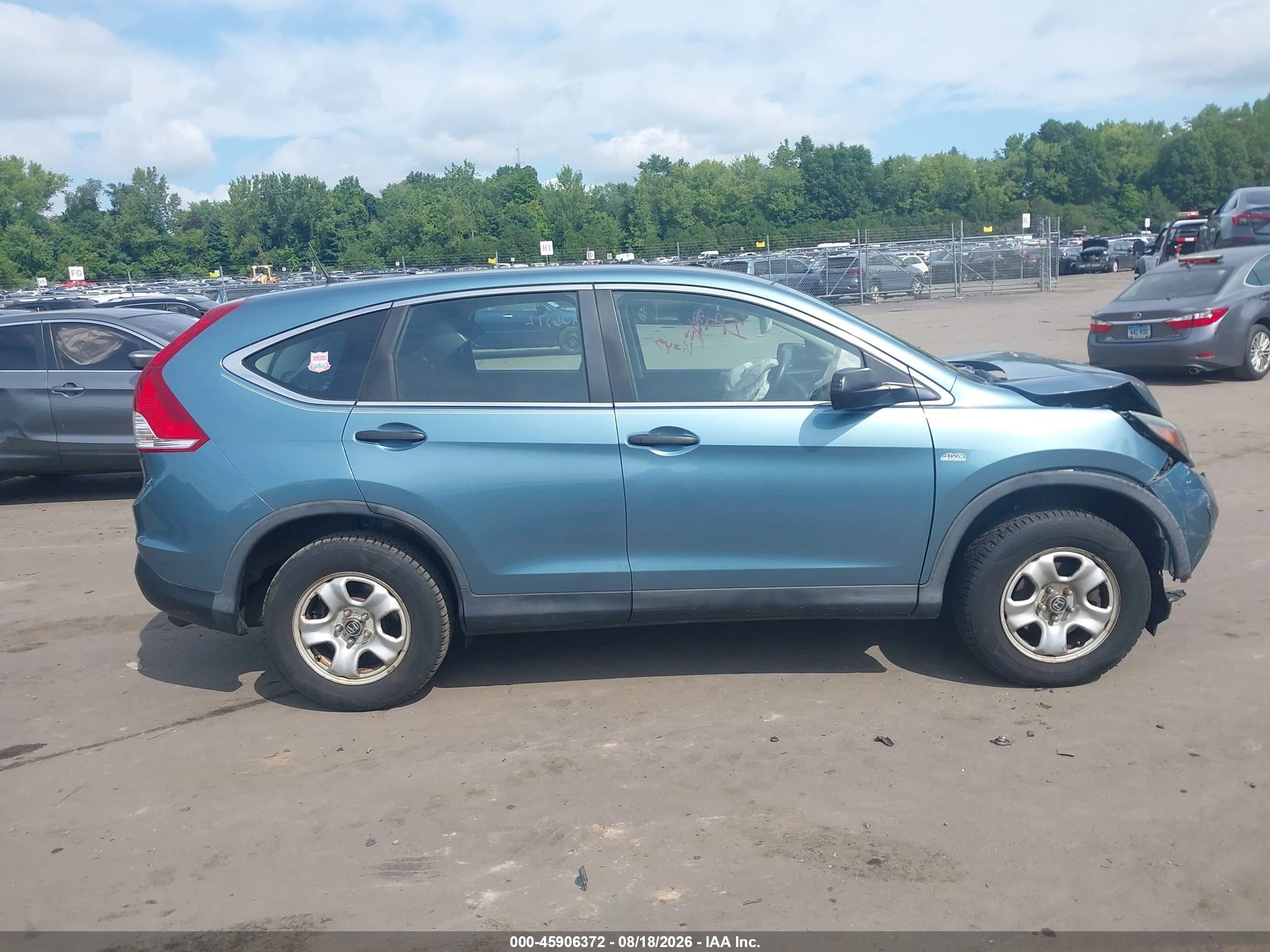 2013 Honda Cr-v Lx Light Blue vin: 5J6RM4H35DL043197