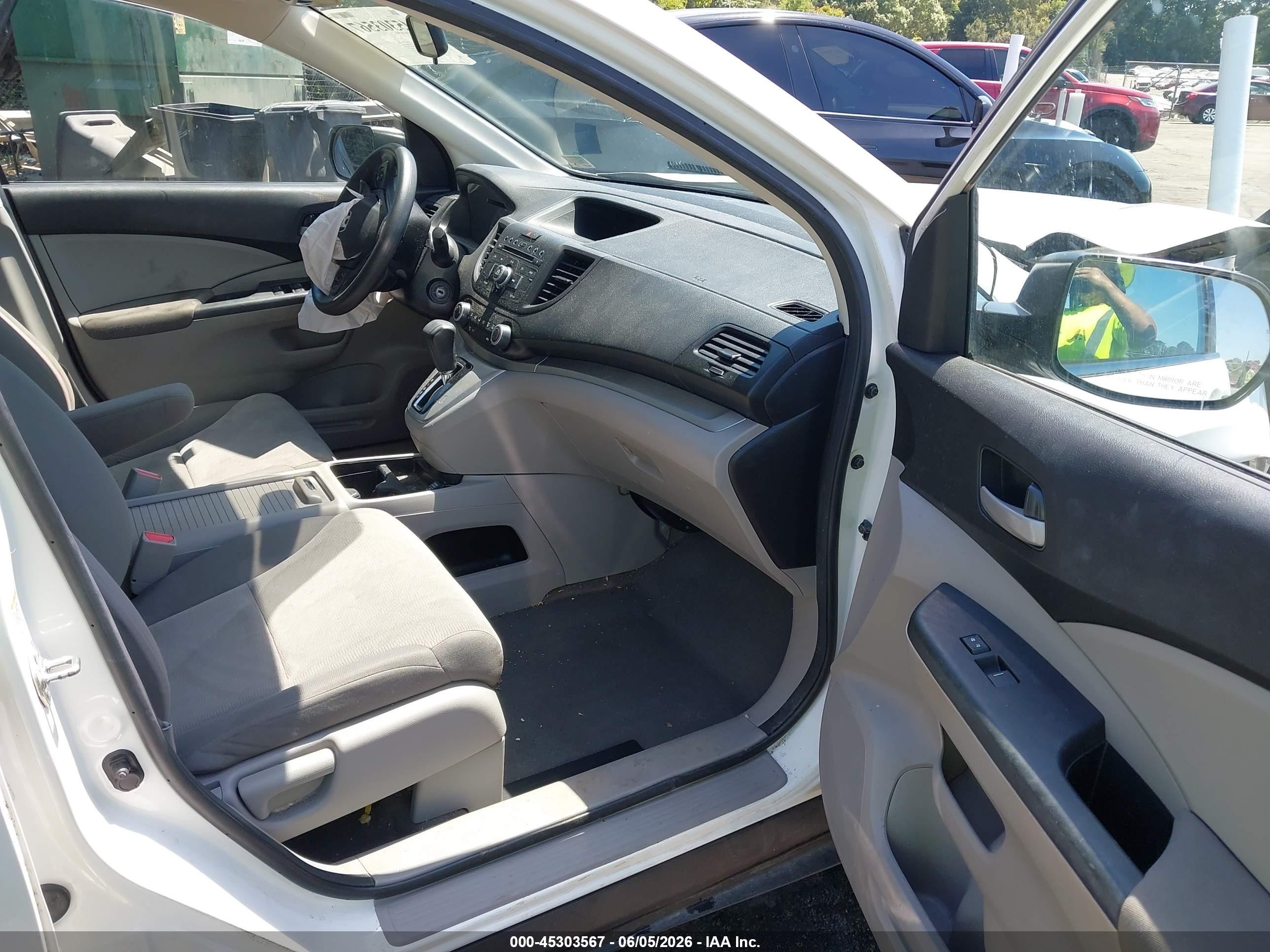 2013 Honda Cr-v Lx White vin: 5J6RM4H35DL046553