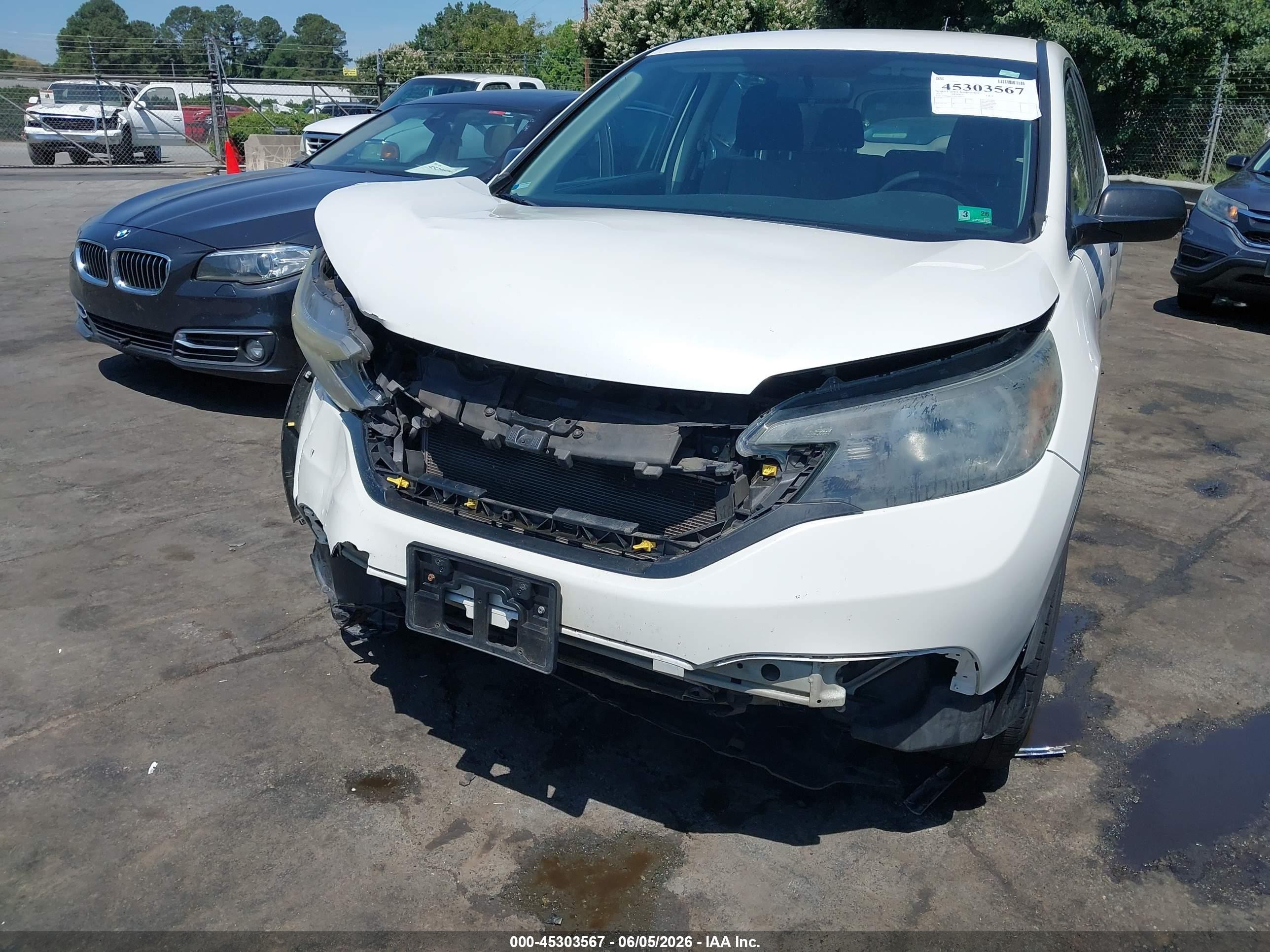 2013 Honda Cr-v Lx White vin: 5J6RM4H35DL046553