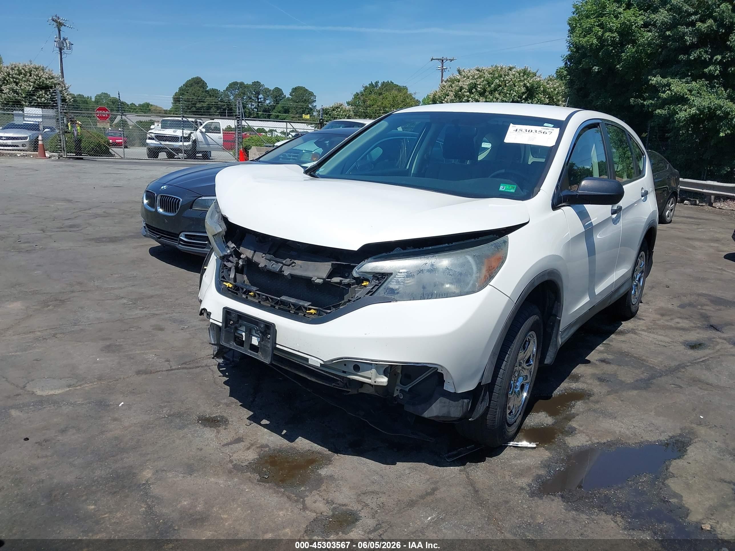 2013 Honda Cr-v Lx White vin: 5J6RM4H35DL046553