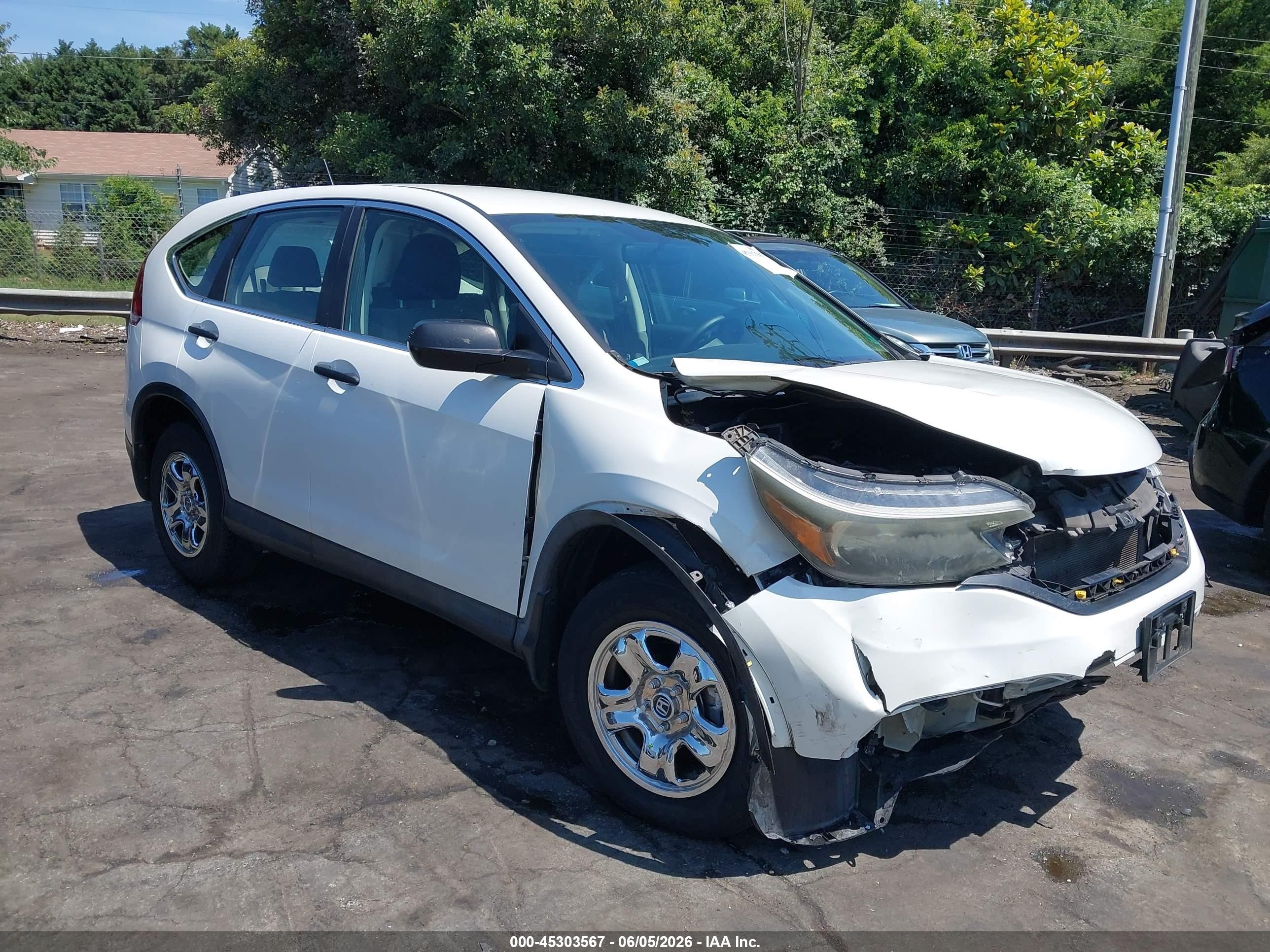 2013 Honda Cr-v Lx White vin: 5J6RM4H35DL046553