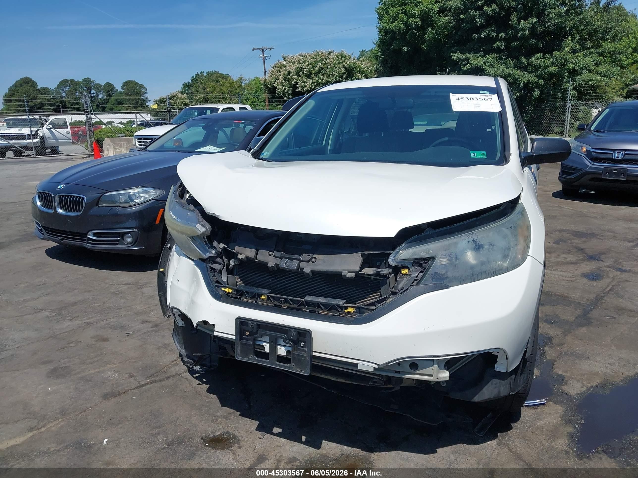 2013 Honda Cr-v Lx White vin: 5J6RM4H35DL046553