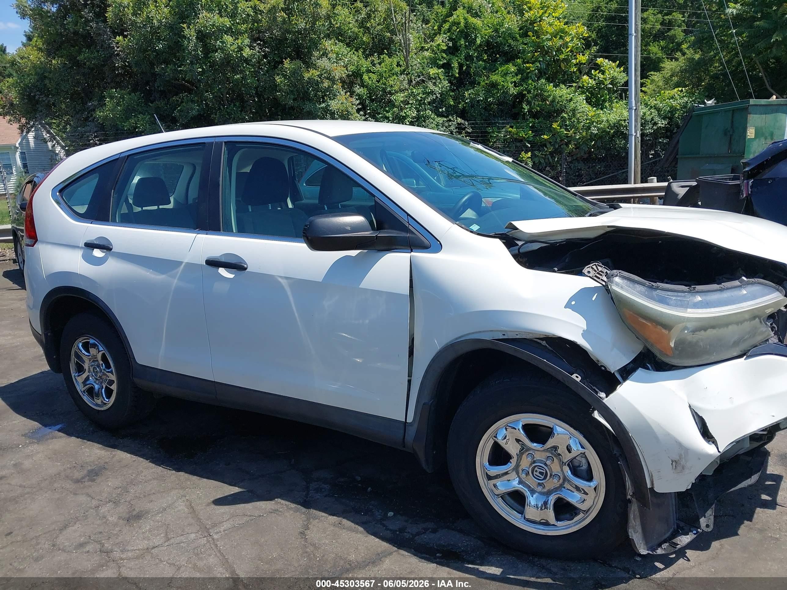 2013 Honda Cr-v Lx White vin: 5J6RM4H35DL046553