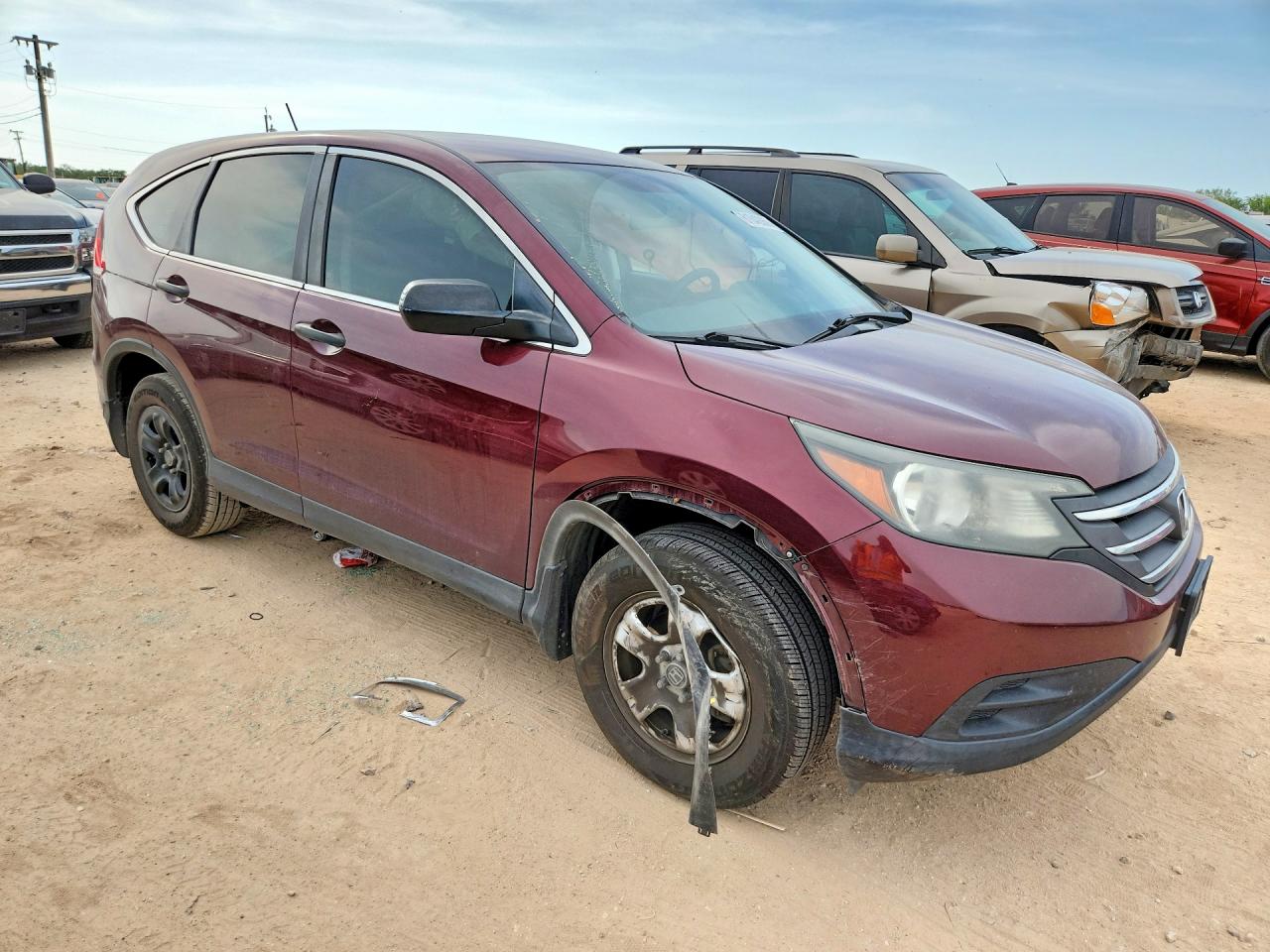 2013 Honda Cr-v Lx Maroon vin: 5J6RM4H35DL053132