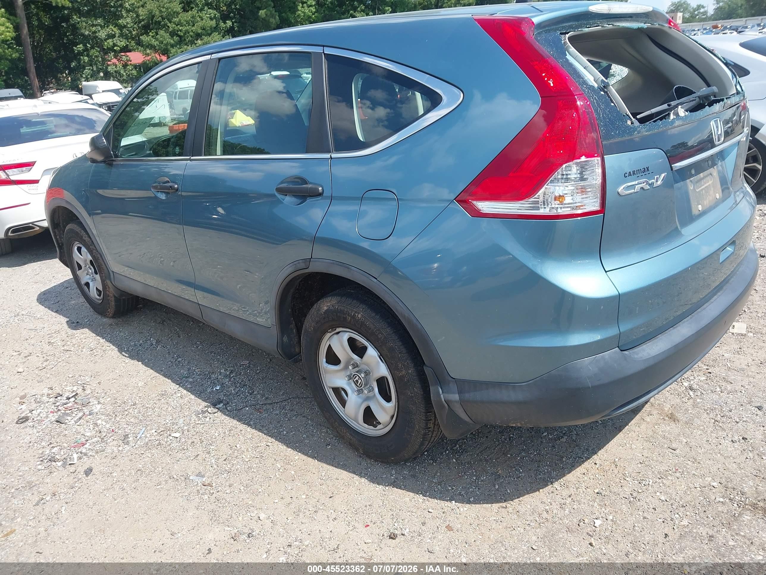 2013 Honda Cr-v Lx Turquoise vin: 5J6RM4H35DL055124
