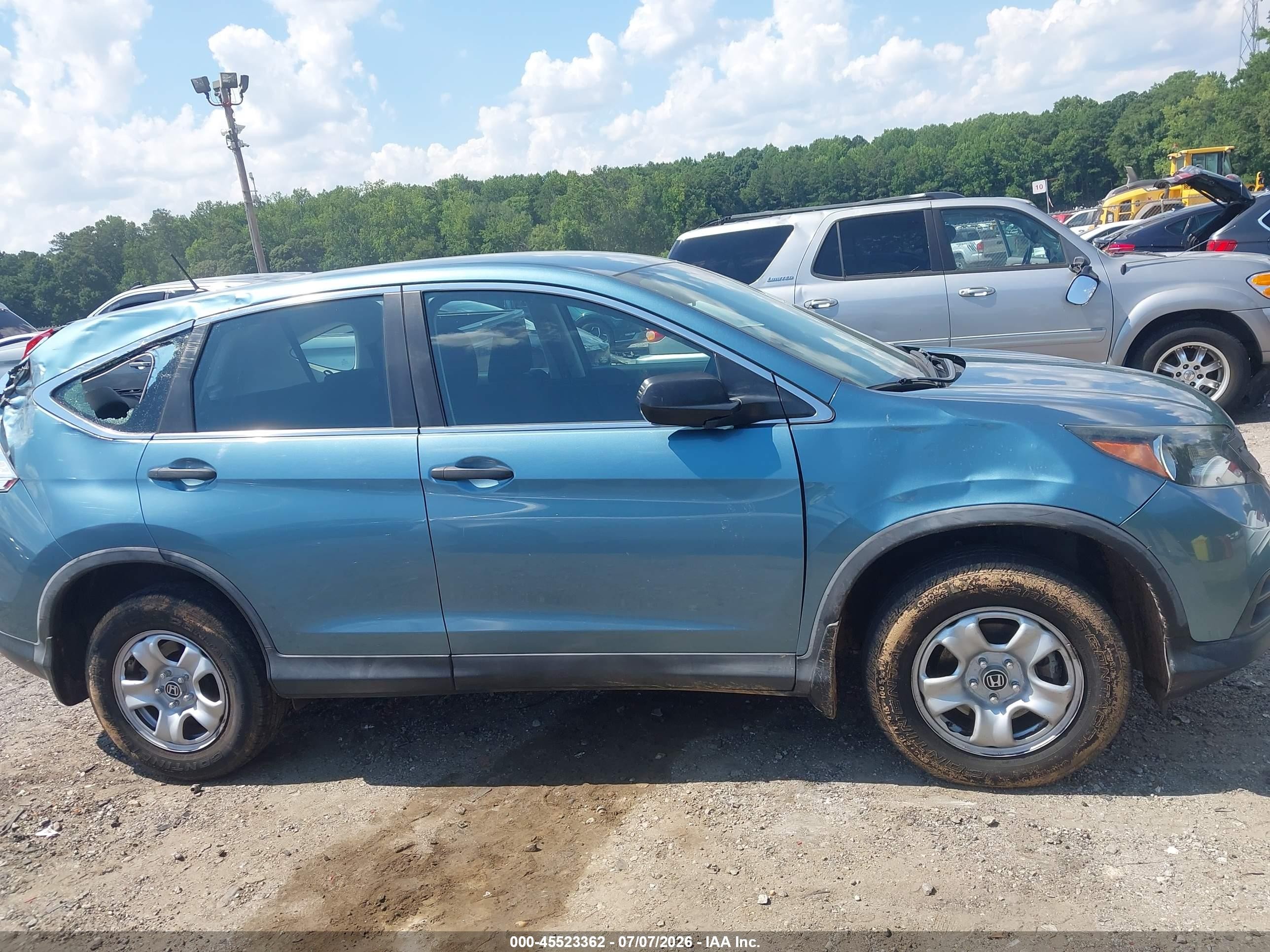 2013 Honda Cr-v Lx Turquoise vin: 5J6RM4H35DL055124