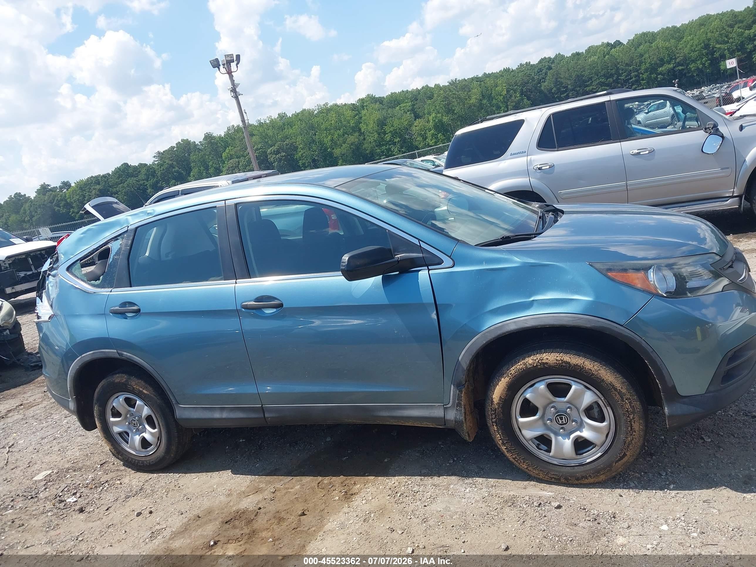 2013 Honda Cr-v Lx Turquoise vin: 5J6RM4H35DL055124