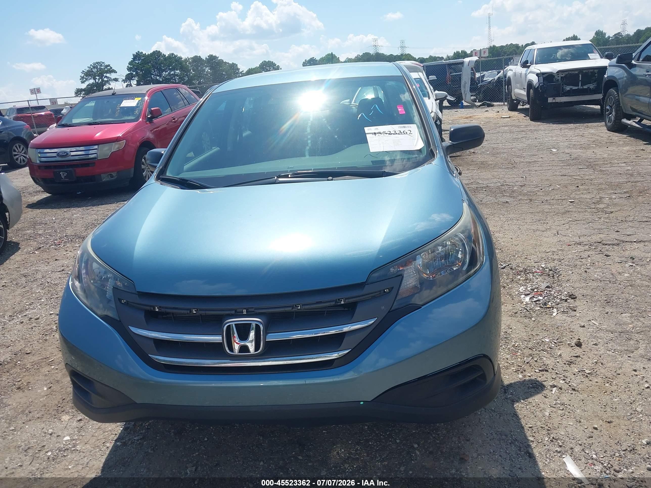 2013 Honda Cr-v Lx Turquoise vin: 5J6RM4H35DL055124
