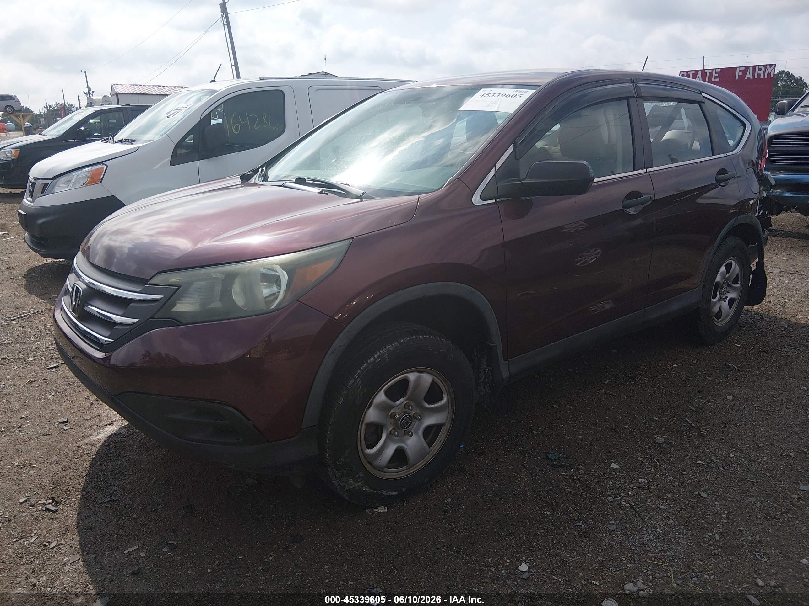 2013 Honda Cr-v Lx Maroon vin: 5J6RM4H35DL085742