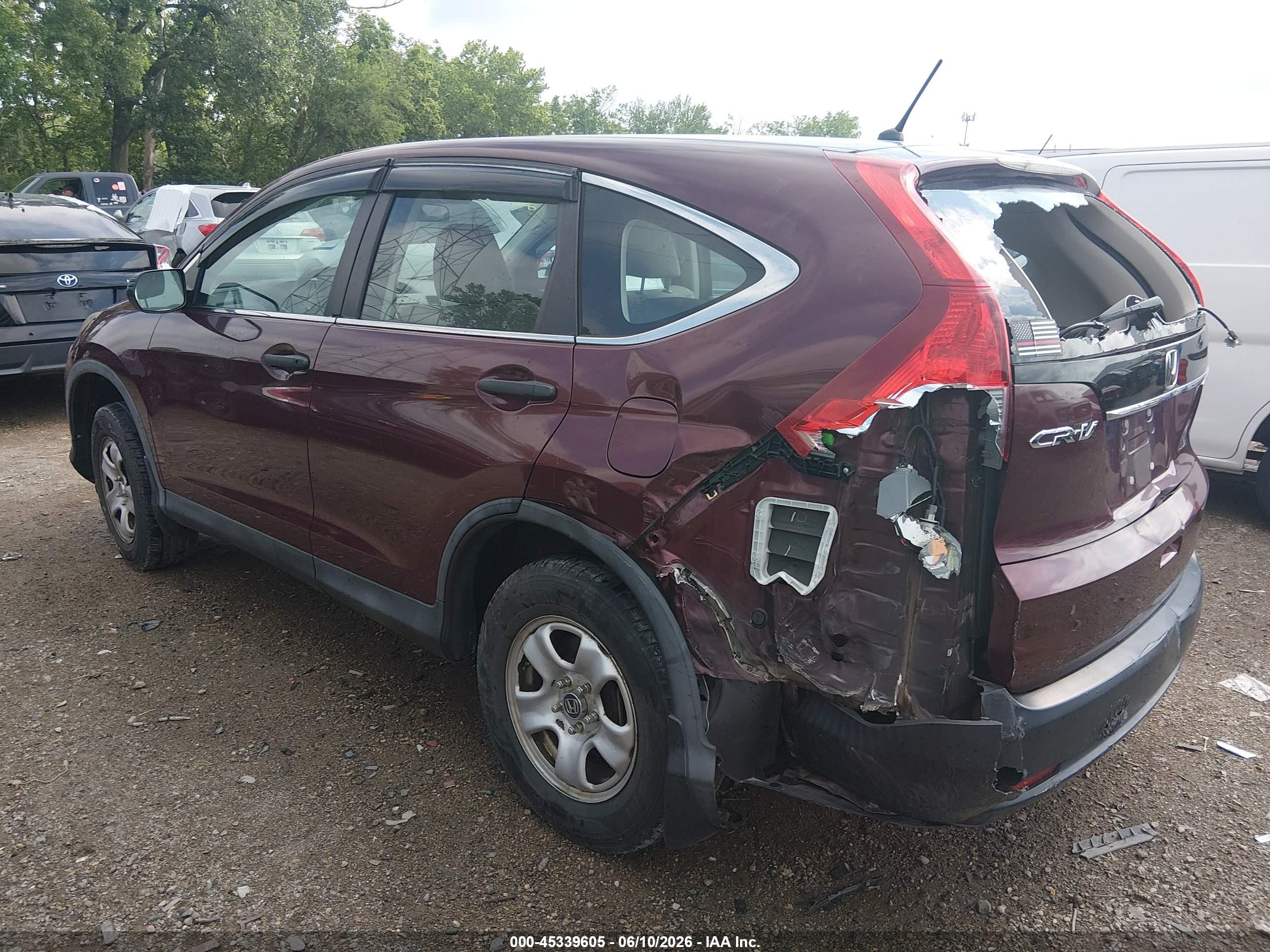 2013 Honda Cr-v Lx Maroon vin: 5J6RM4H35DL085742