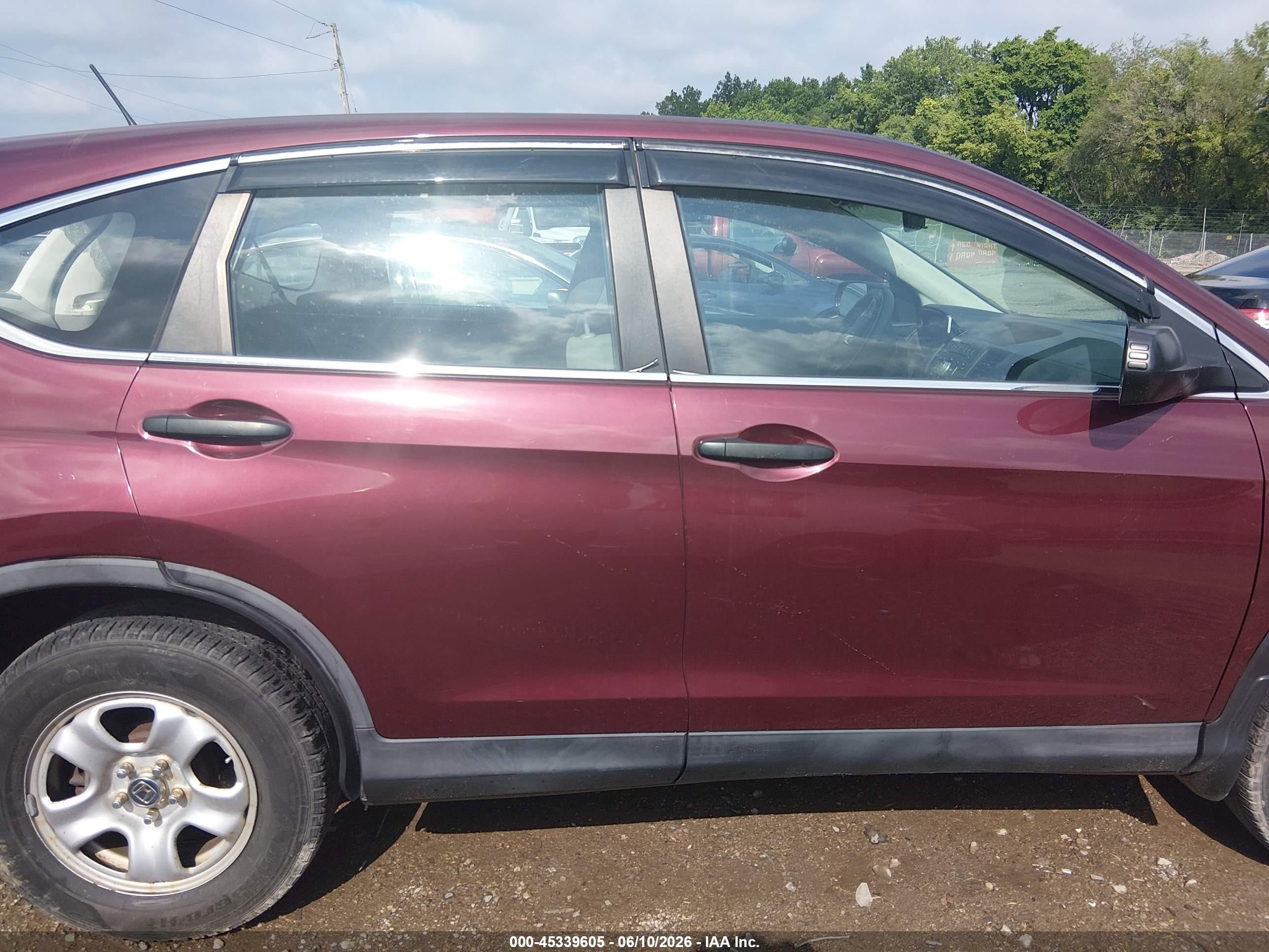 2013 Honda Cr-v Lx Maroon vin: 5J6RM4H35DL085742
