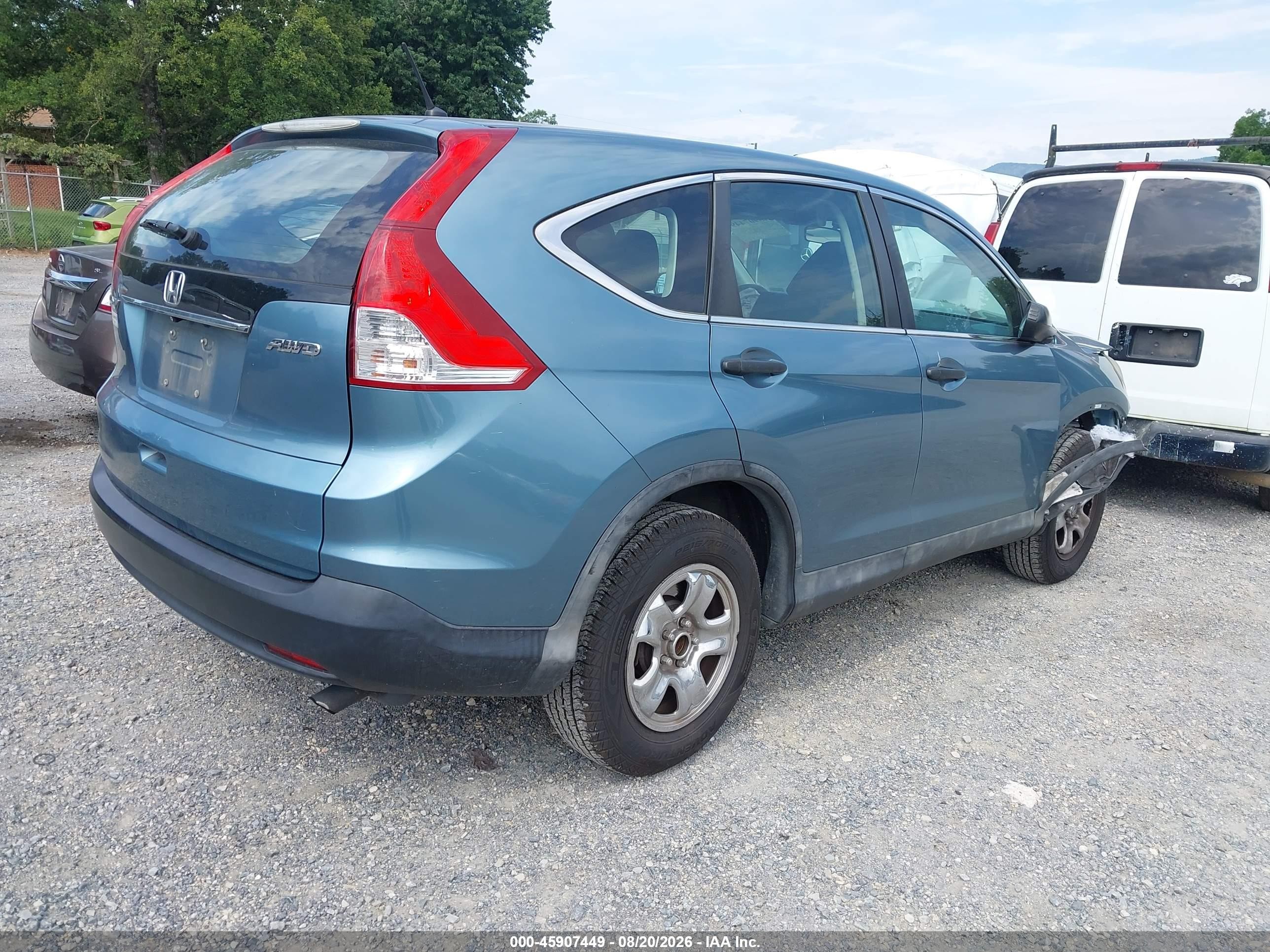 2014 Honda Cr-v Lx Blue vin: 5J6RM4H35EL018687