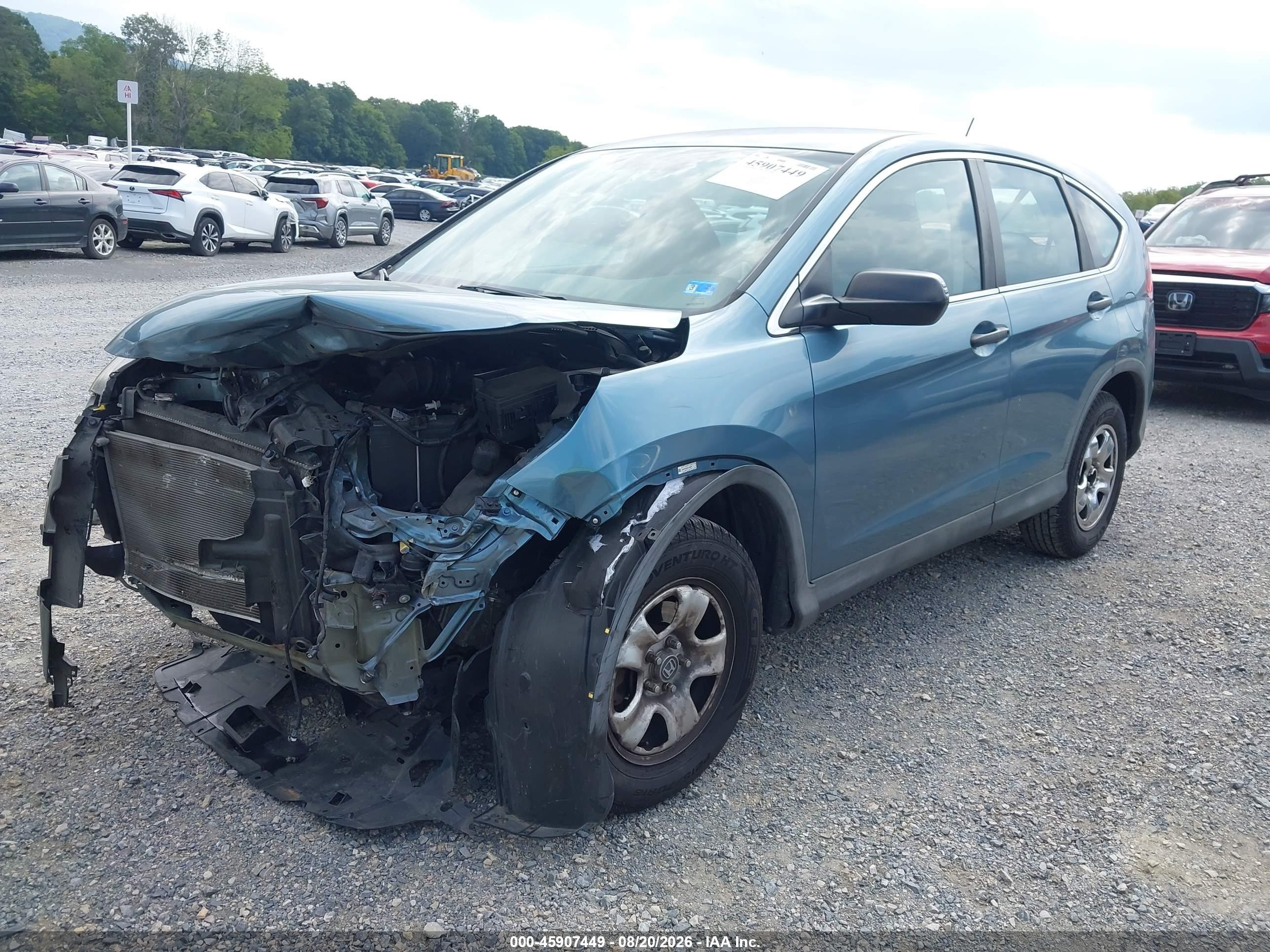 2014 Honda Cr-v Lx Blue vin: 5J6RM4H35EL018687