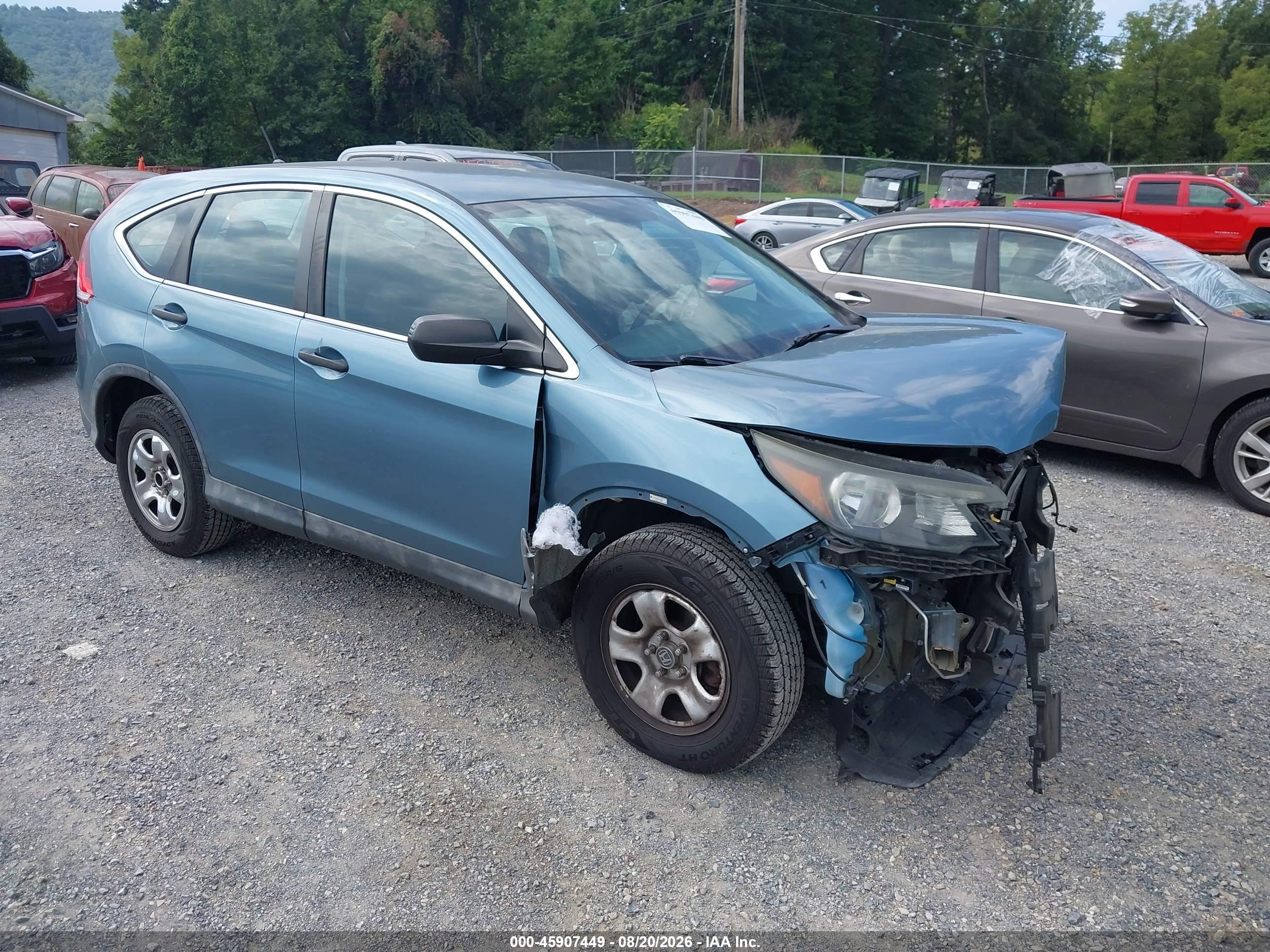 2014 Honda Cr-v Lx Blue vin: 5J6RM4H35EL018687