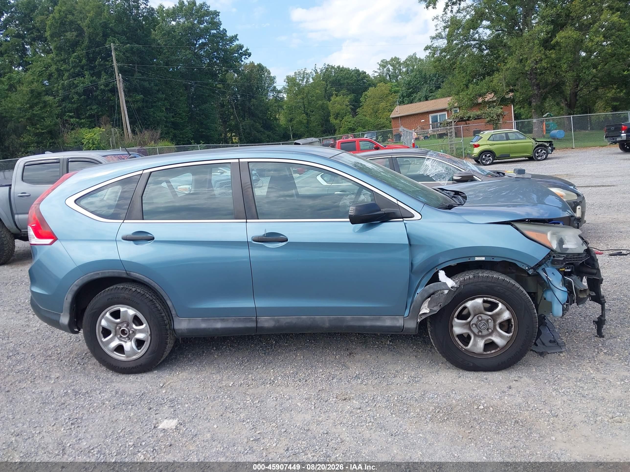 2014 Honda Cr-v Lx Blue vin: 5J6RM4H35EL018687