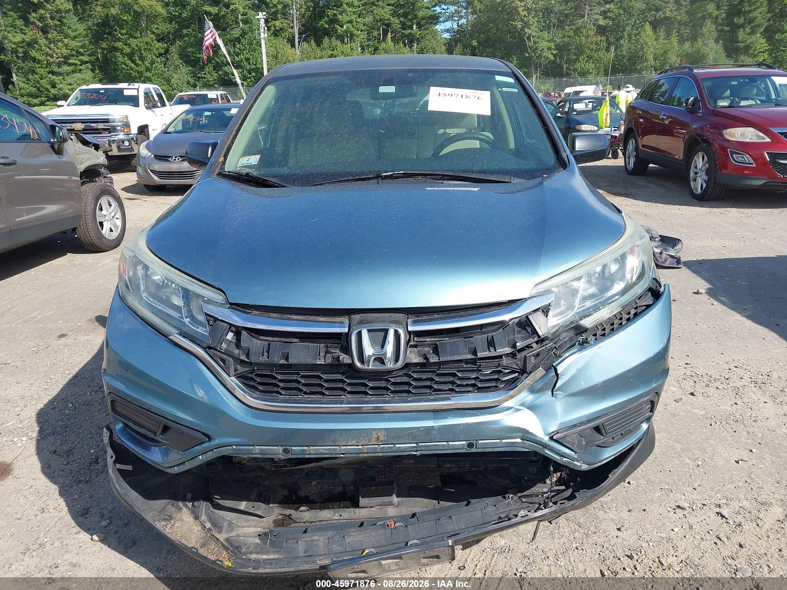2015 Honda Cr-v Lx Blue vin: 5J6RM4H35FL040383