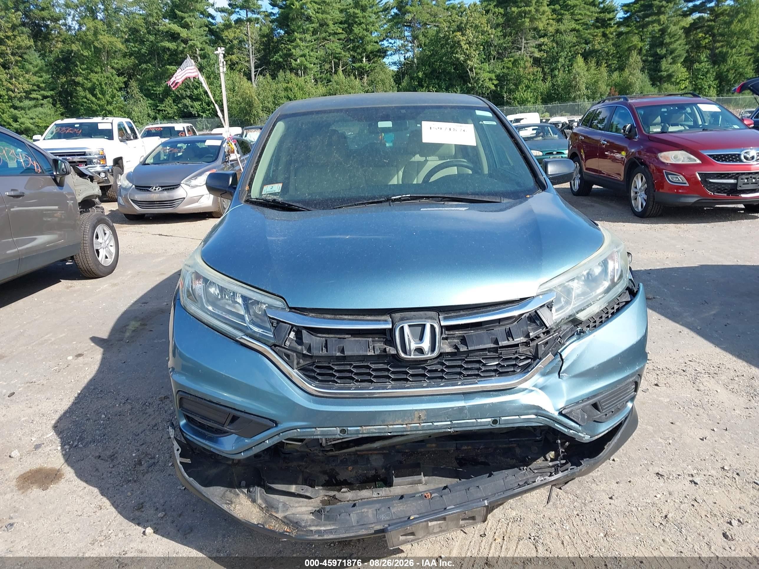 2015 Honda Cr-v Lx Blue vin: 5J6RM4H35FL040383