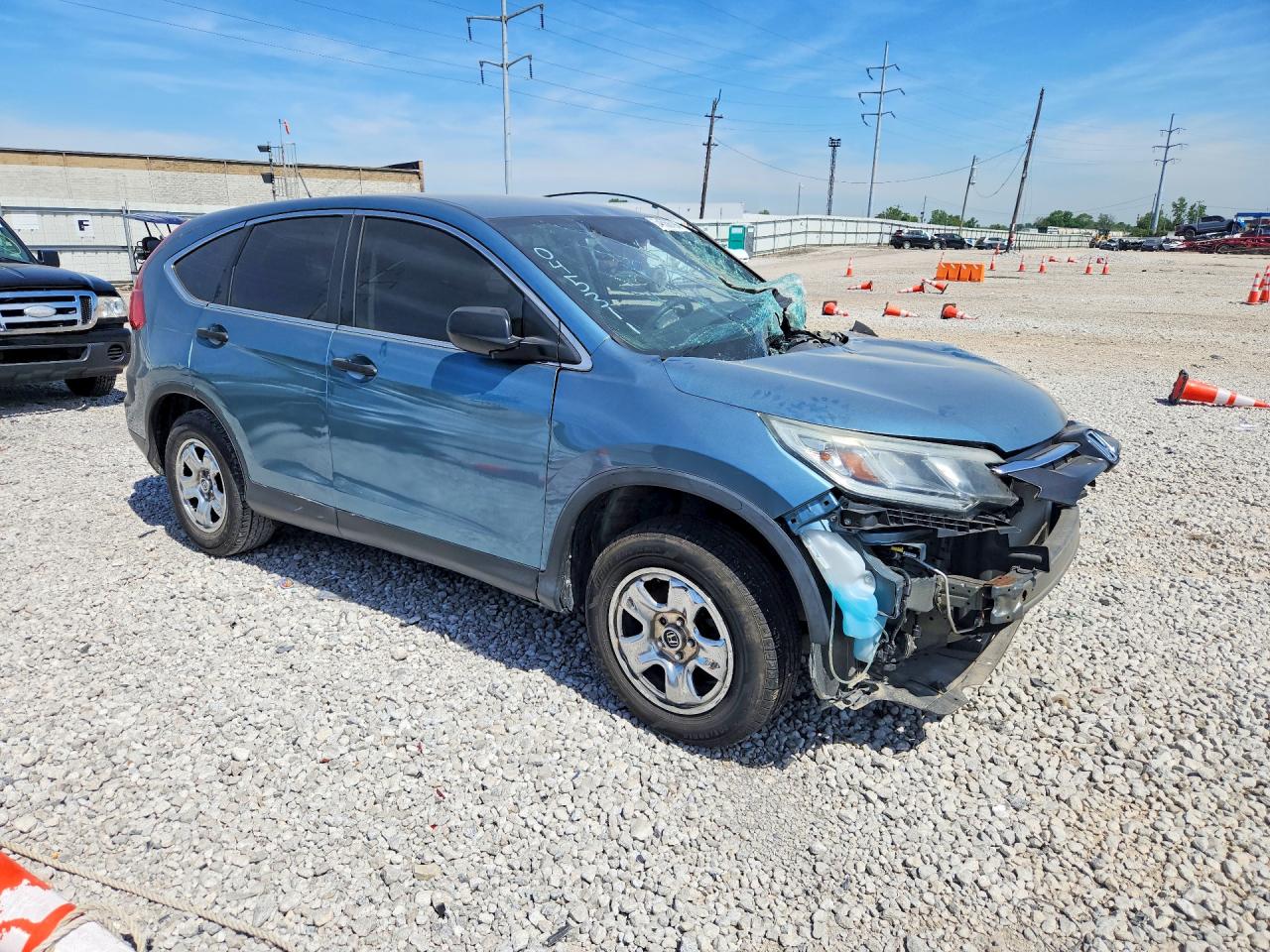 2015 Honda Cr-v Lx Blue vin: 5J6RM4H35FL045311