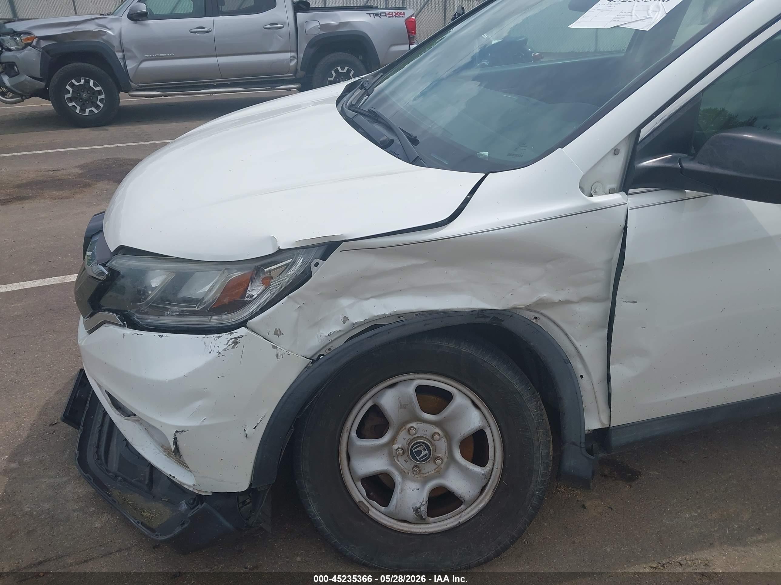 2015 Honda Cr-v Lx White vin: 5J6RM4H35FL072413
