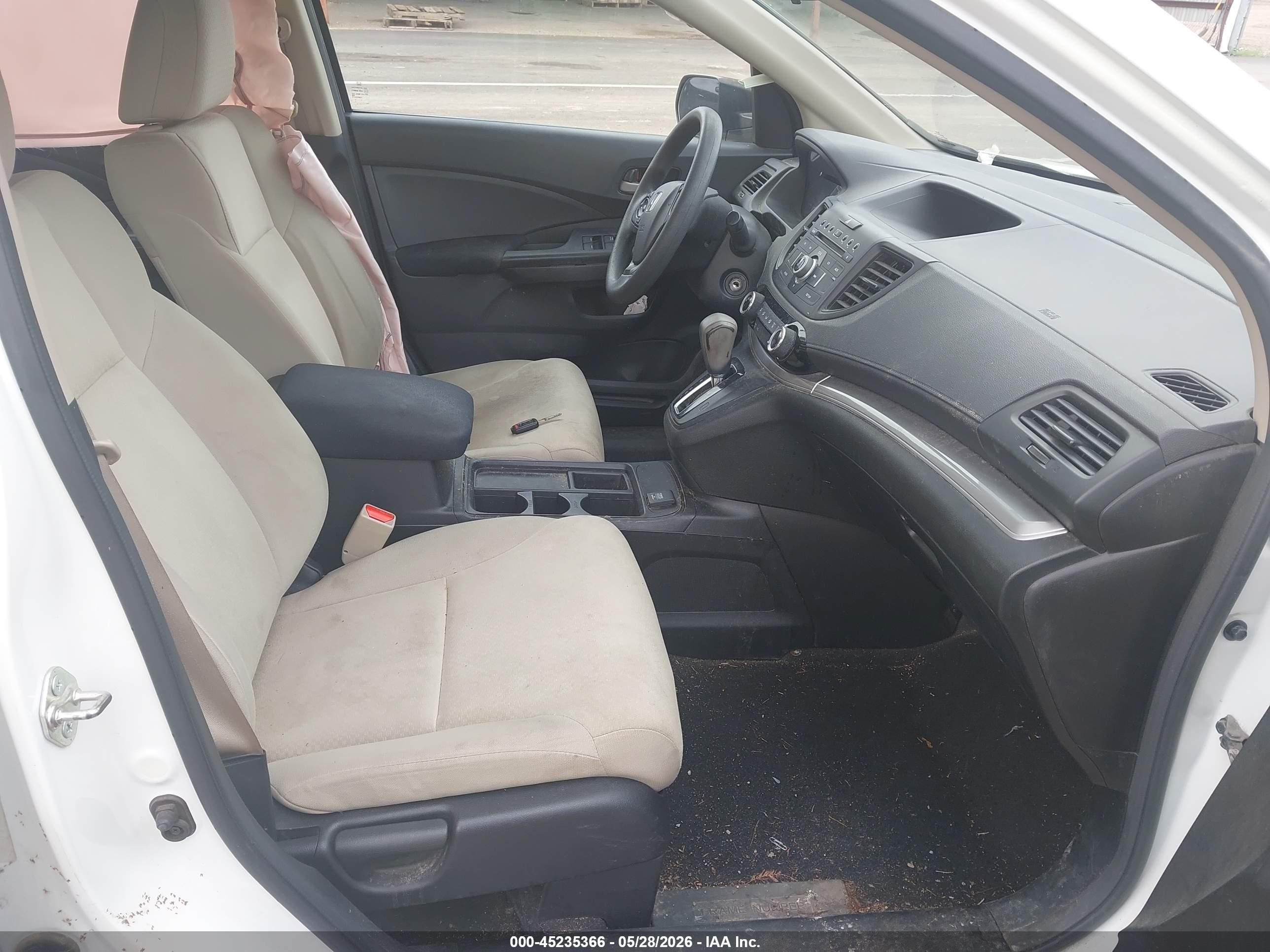 2015 Honda Cr-v Lx White vin: 5J6RM4H35FL072413