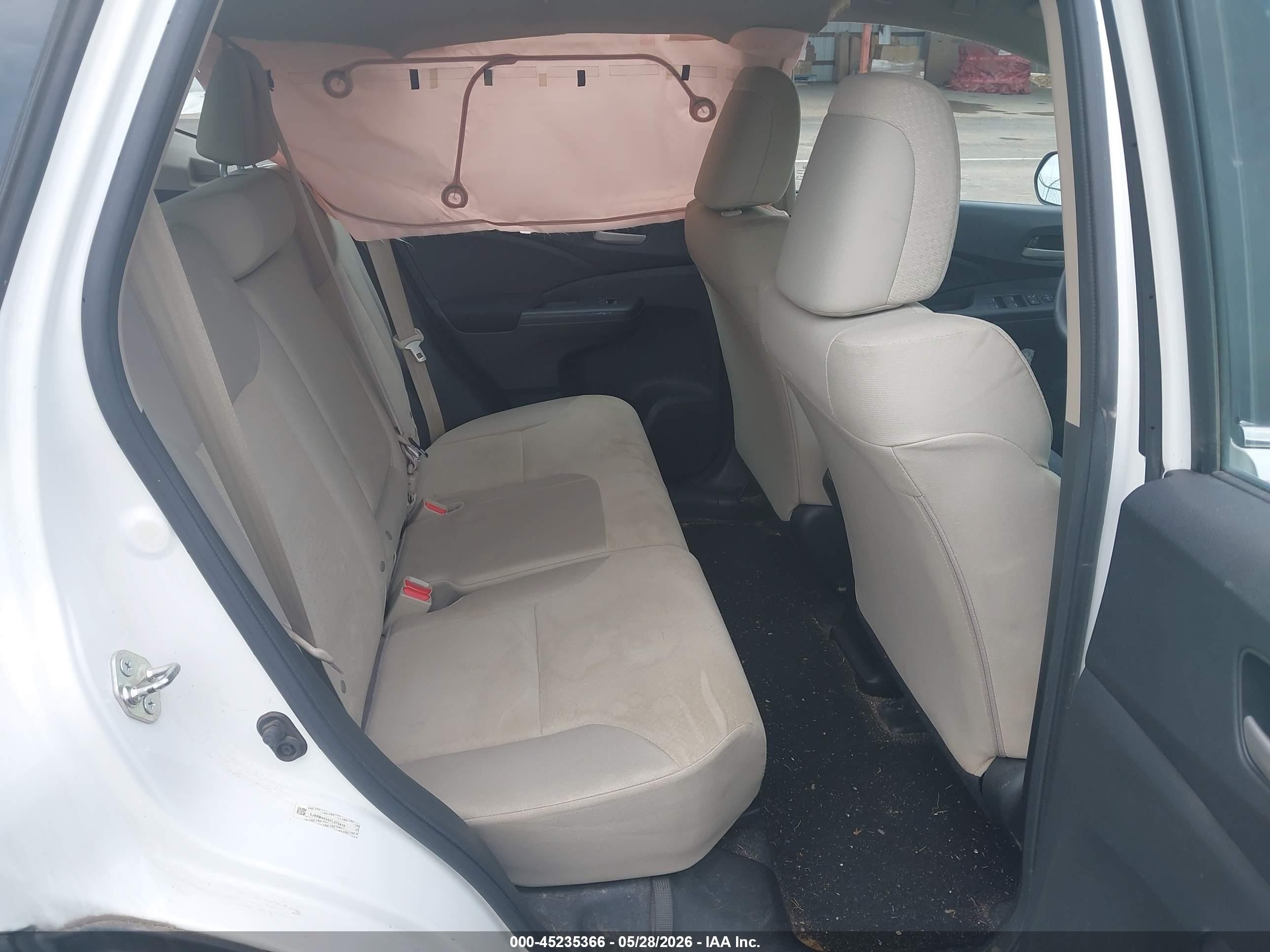 2015 Honda Cr-v Lx White vin: 5J6RM4H35FL072413