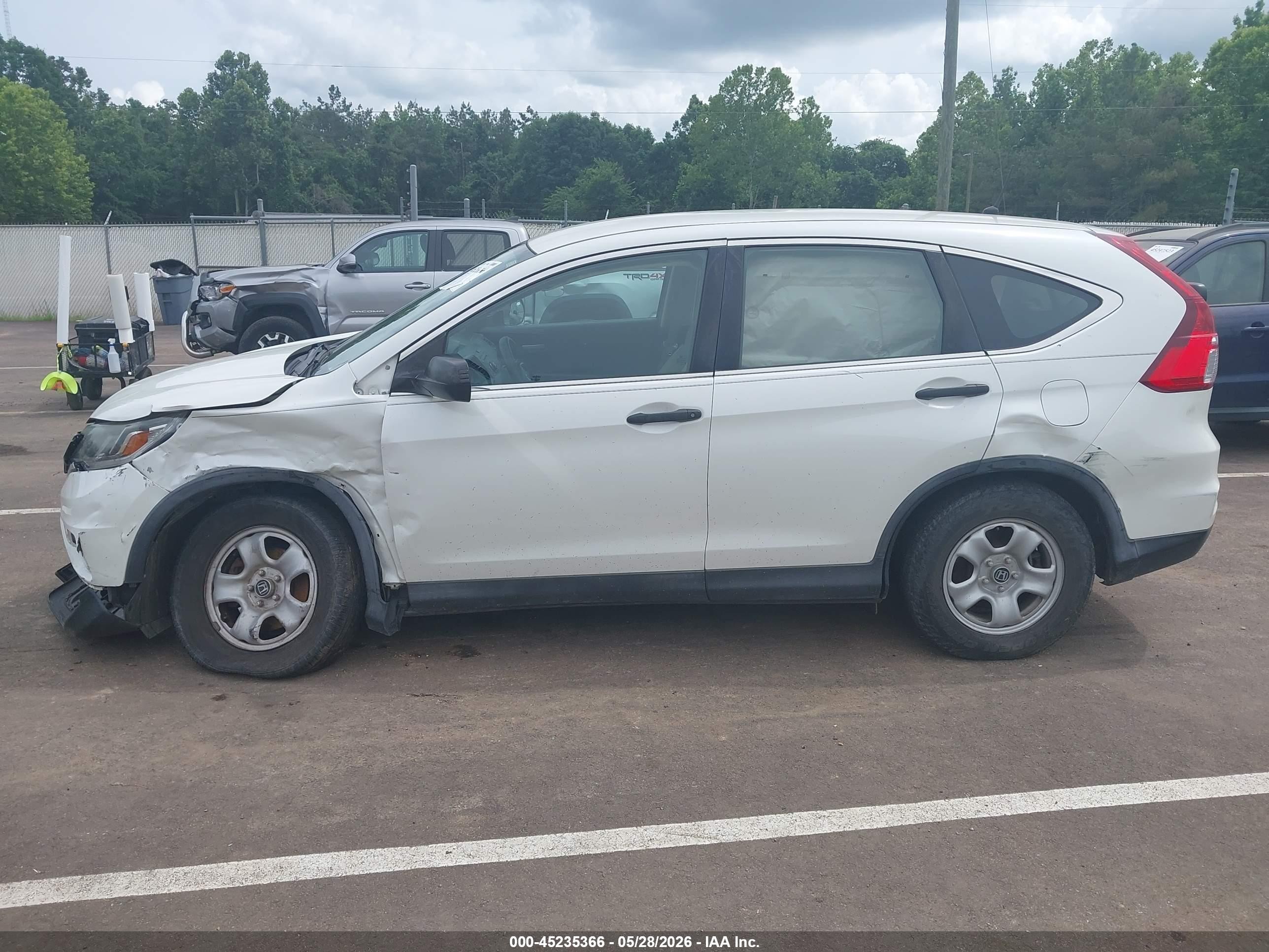 2015 Honda Cr-v Lx White vin: 5J6RM4H35FL072413