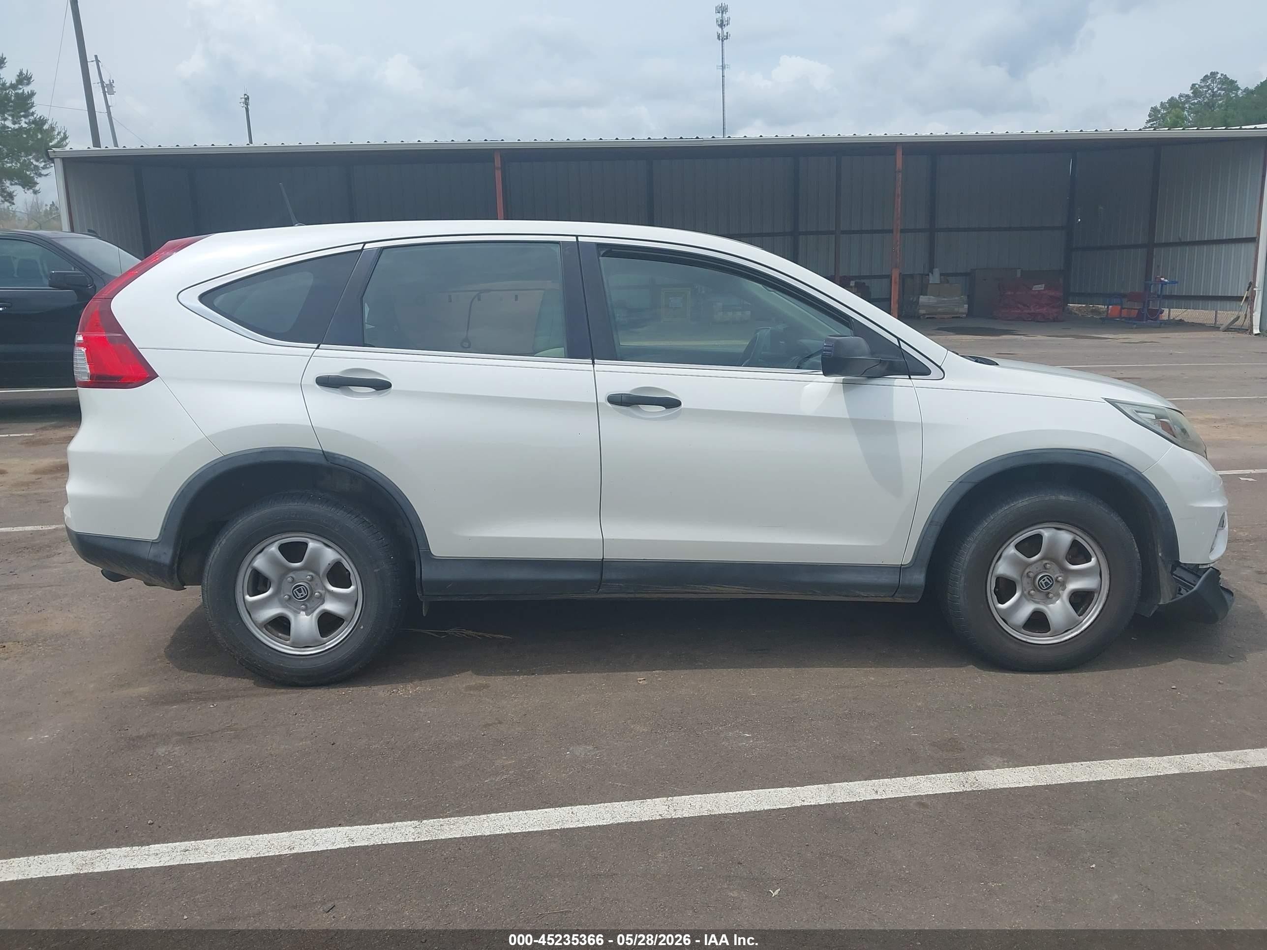 2015 Honda Cr-v Lx White vin: 5J6RM4H35FL072413