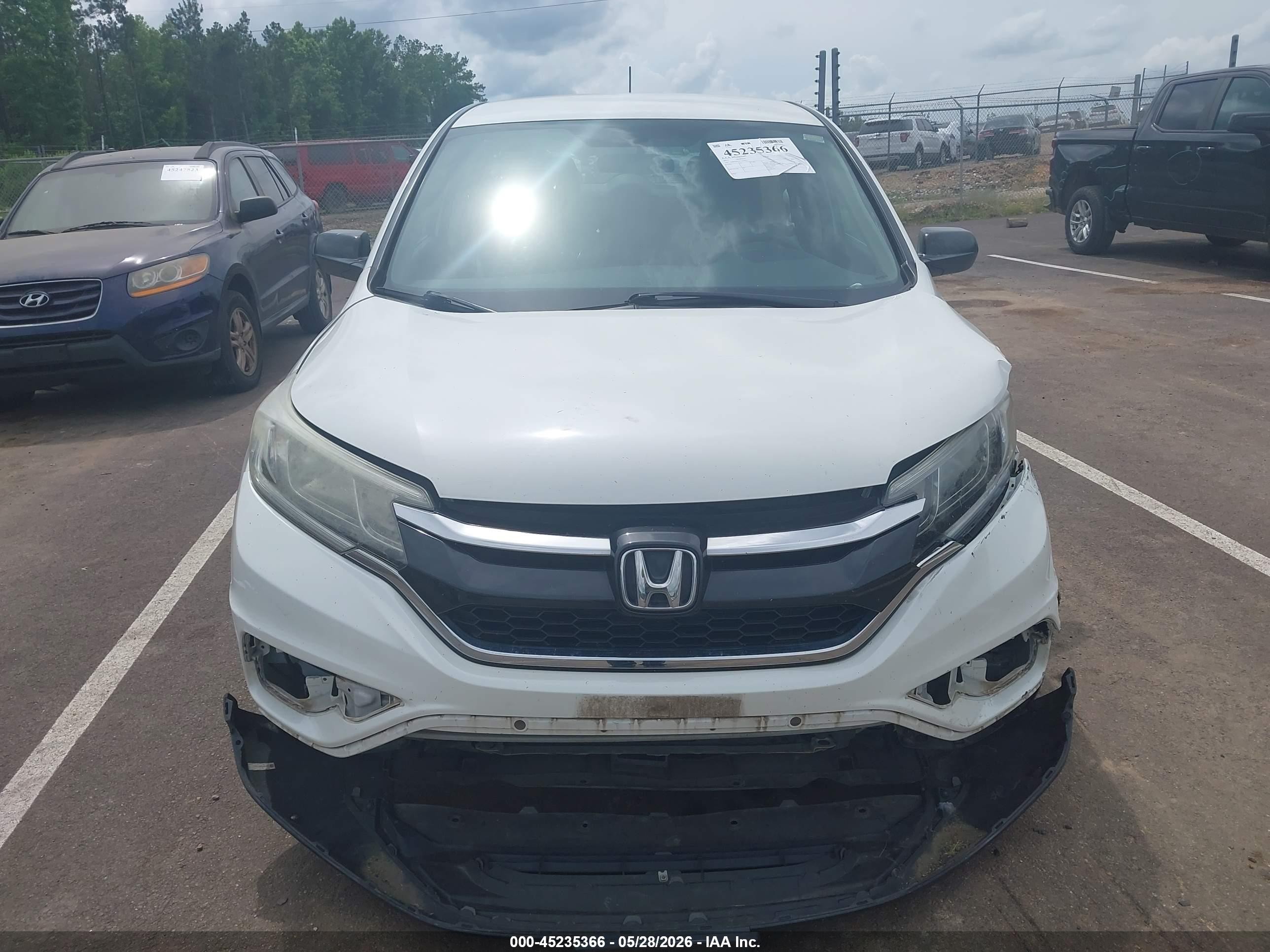 2015 Honda Cr-v Lx White vin: 5J6RM4H35FL072413