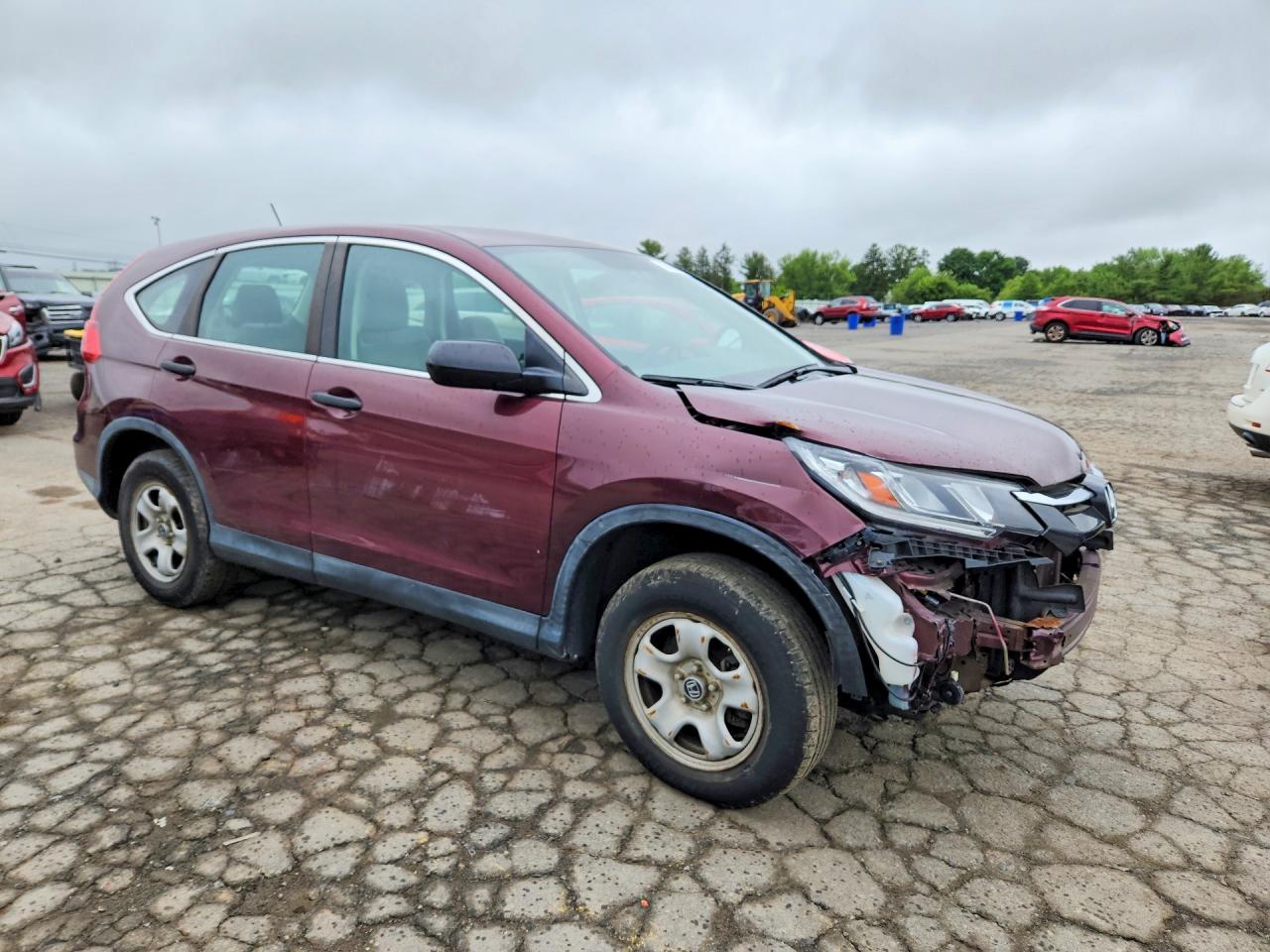 2015 Honda Cr-v Lx Burgundy vin: 5J6RM4H35FL107189