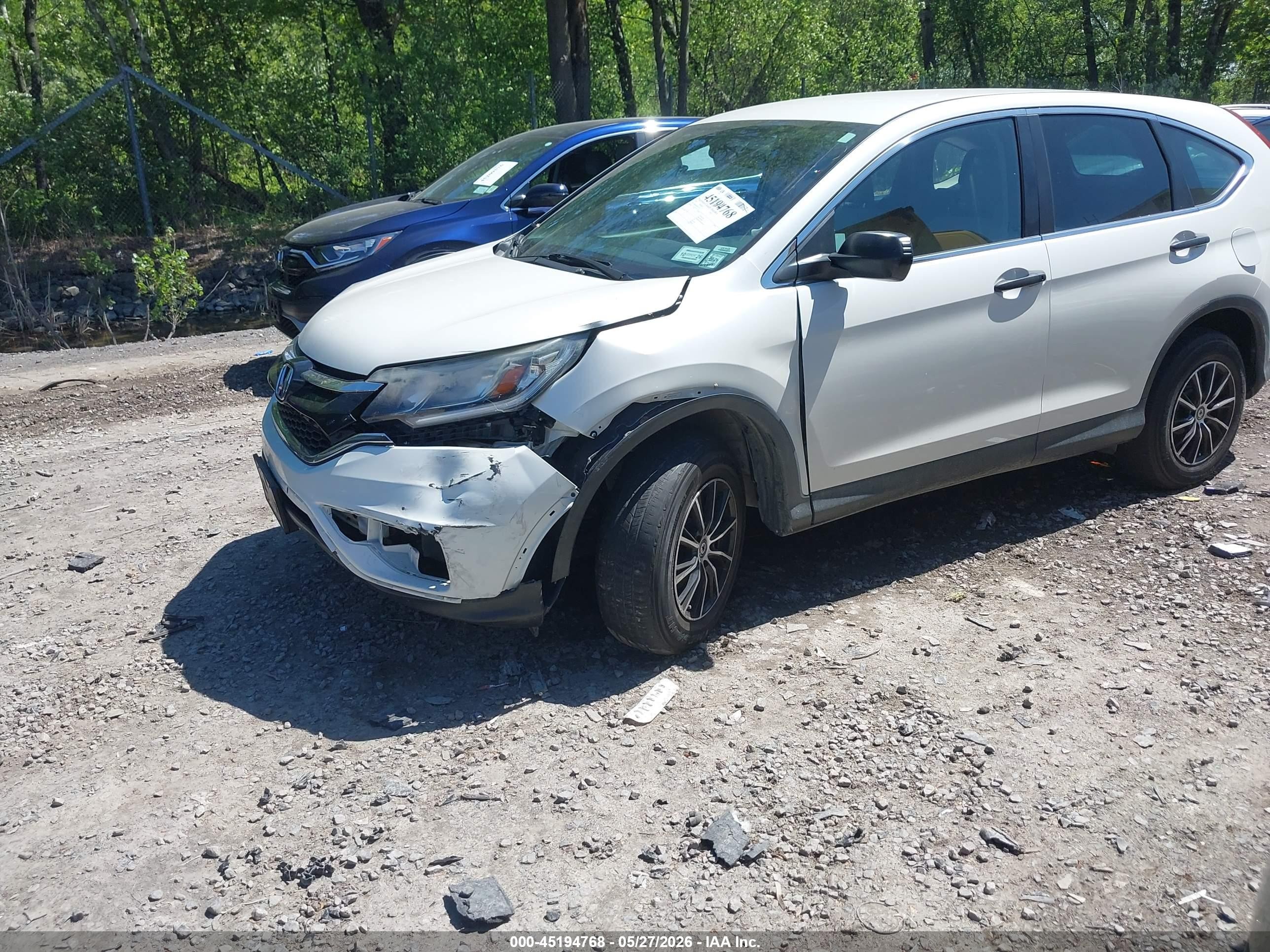 2015 Honda Cr-v Lx White vin: 5J6RM4H35FL112375