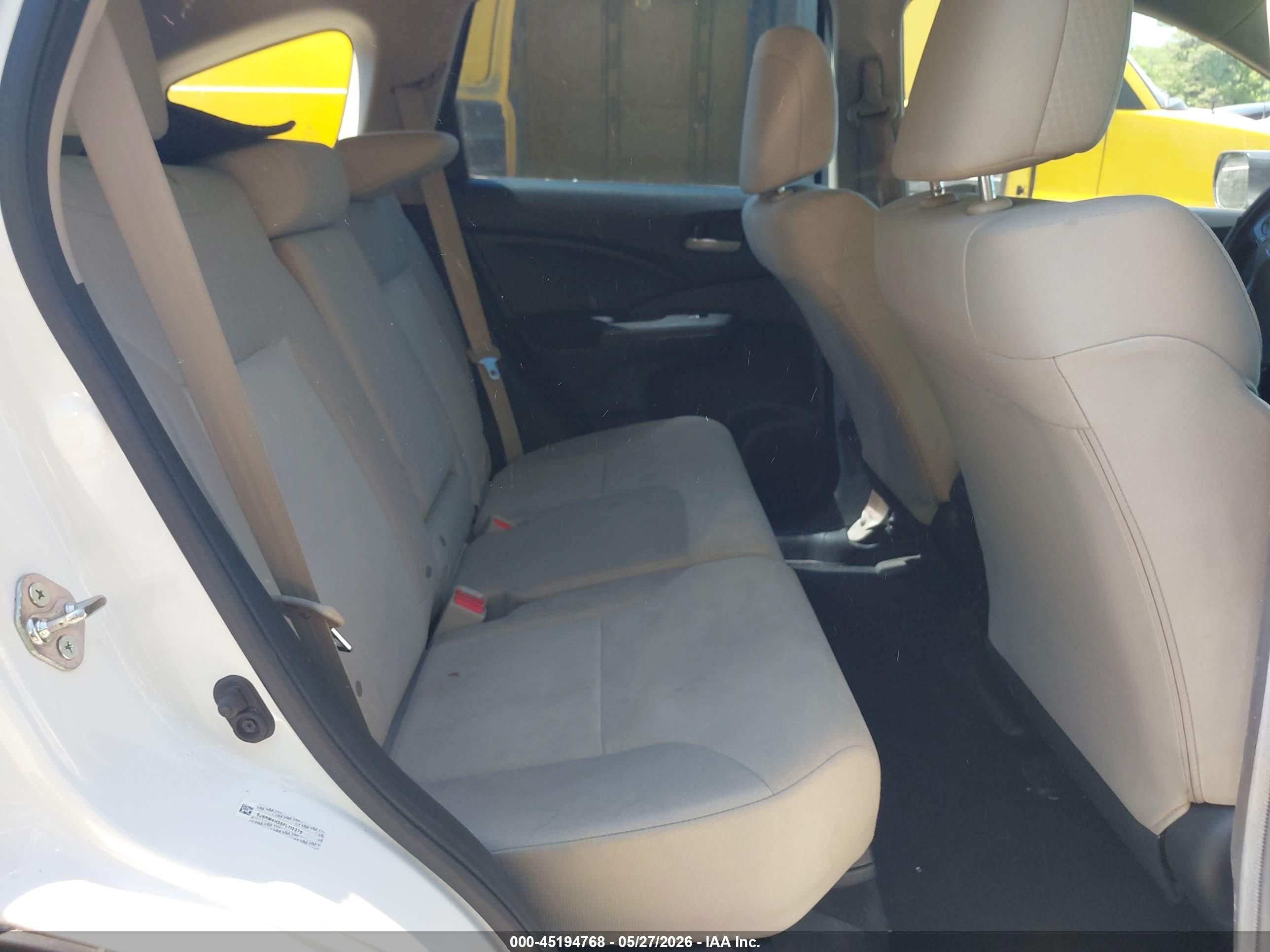 2015 Honda Cr-v Lx White vin: 5J6RM4H35FL112375