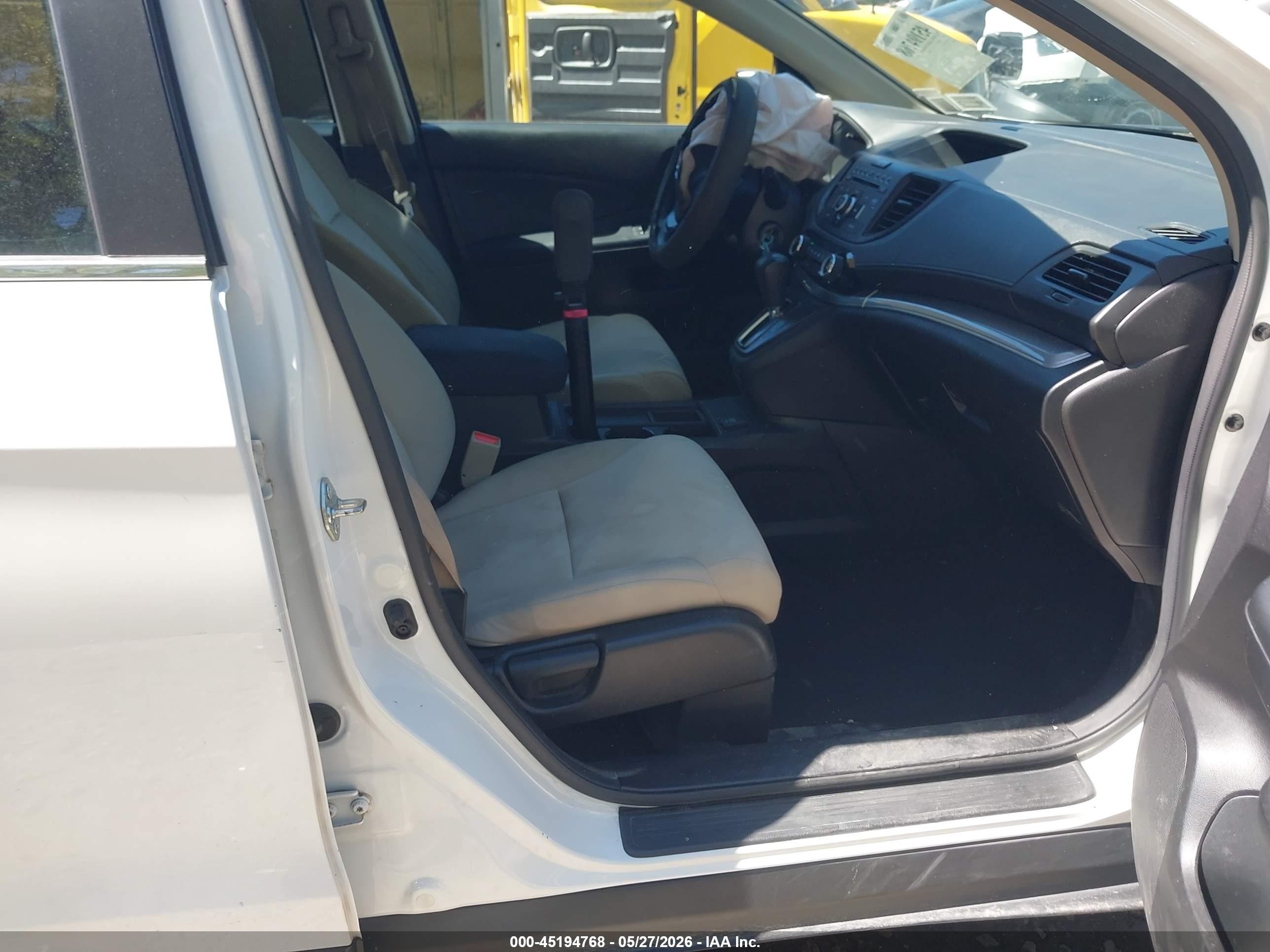 2015 Honda Cr-v Lx White vin: 5J6RM4H35FL112375