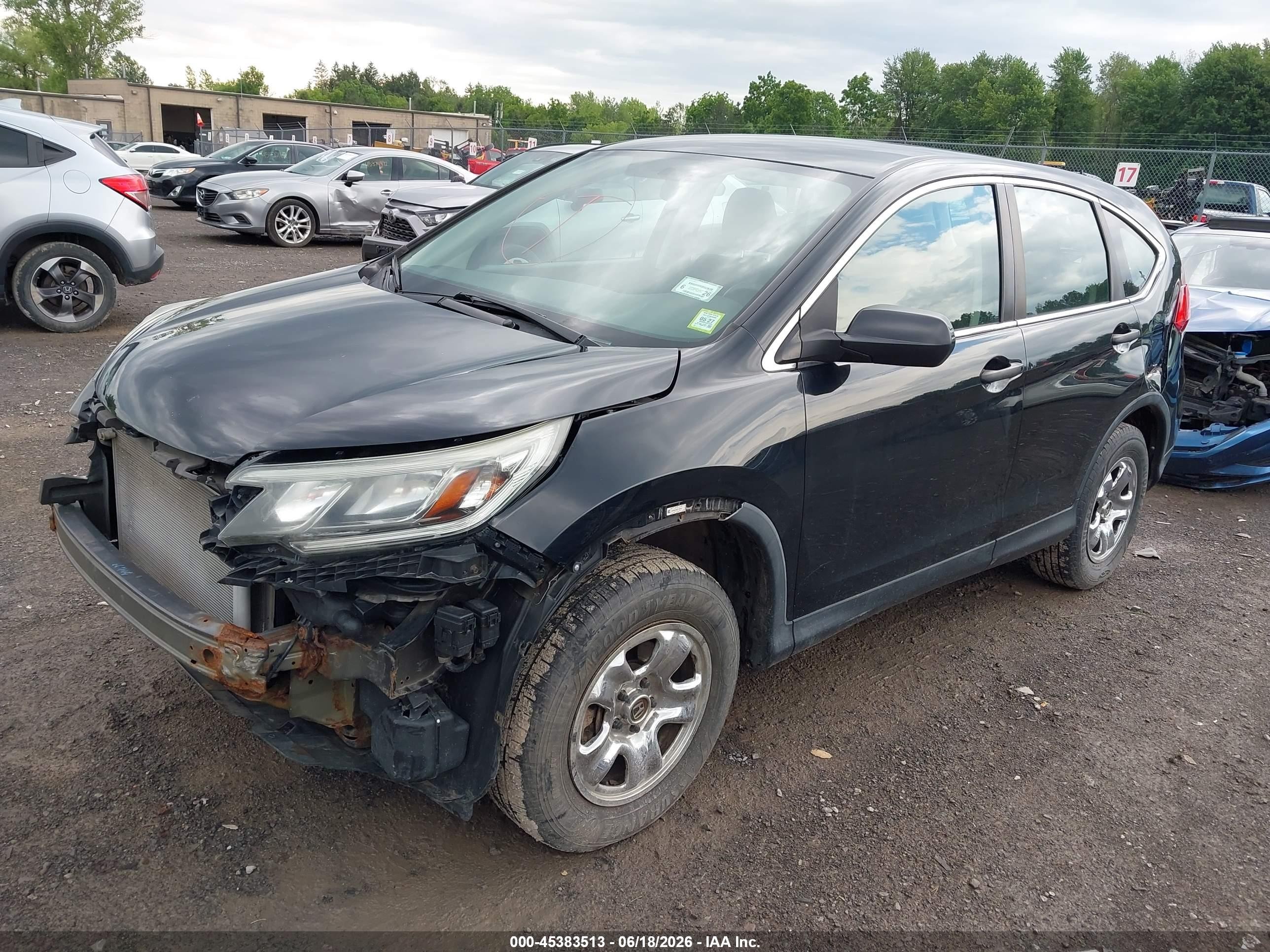 2015 Honda Cr-v Lx Black vin: 5J6RM4H35FL132545