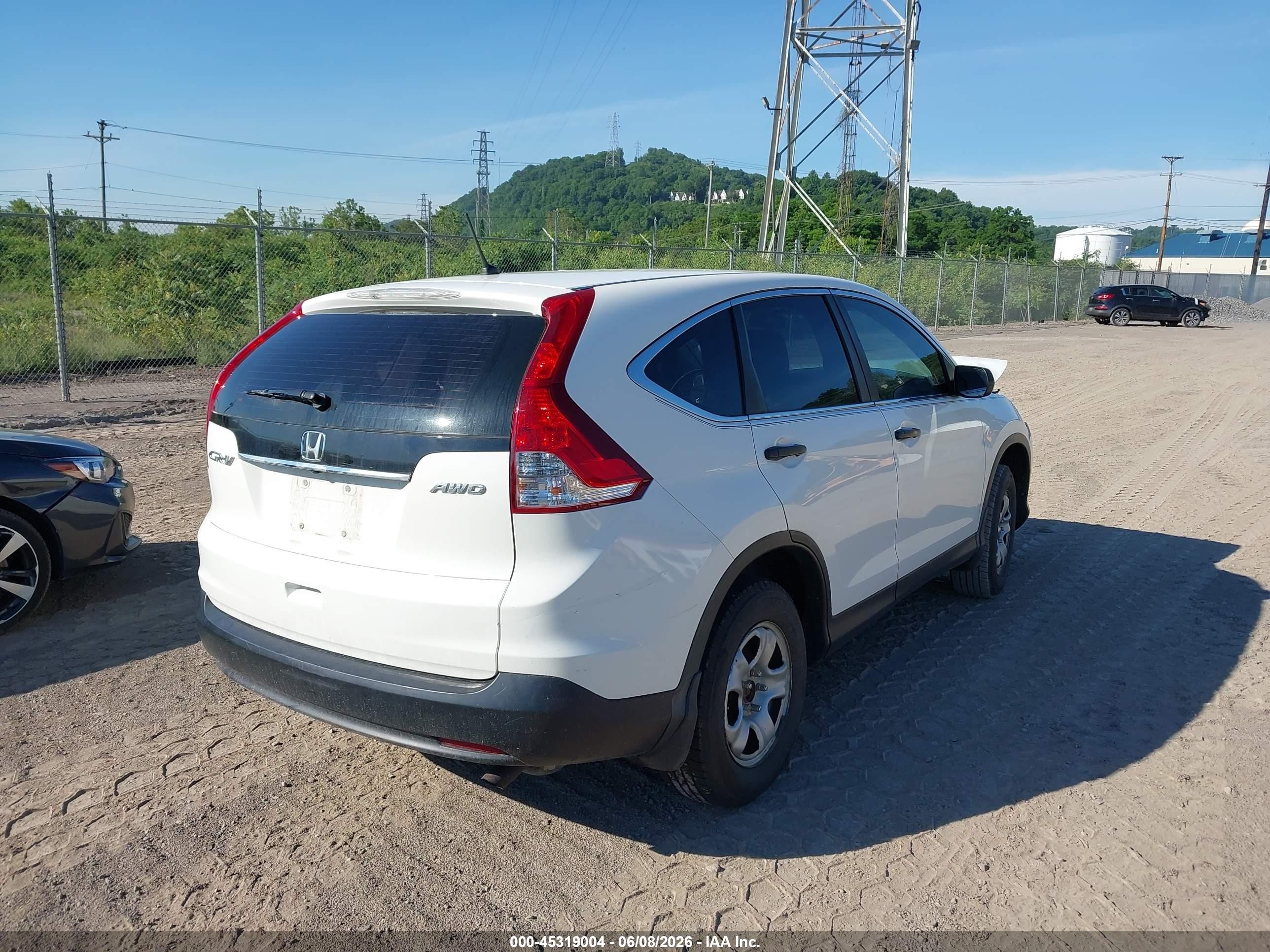 2012 Honda Cr-v Lx White vin: 5J6RM4H36CL022485