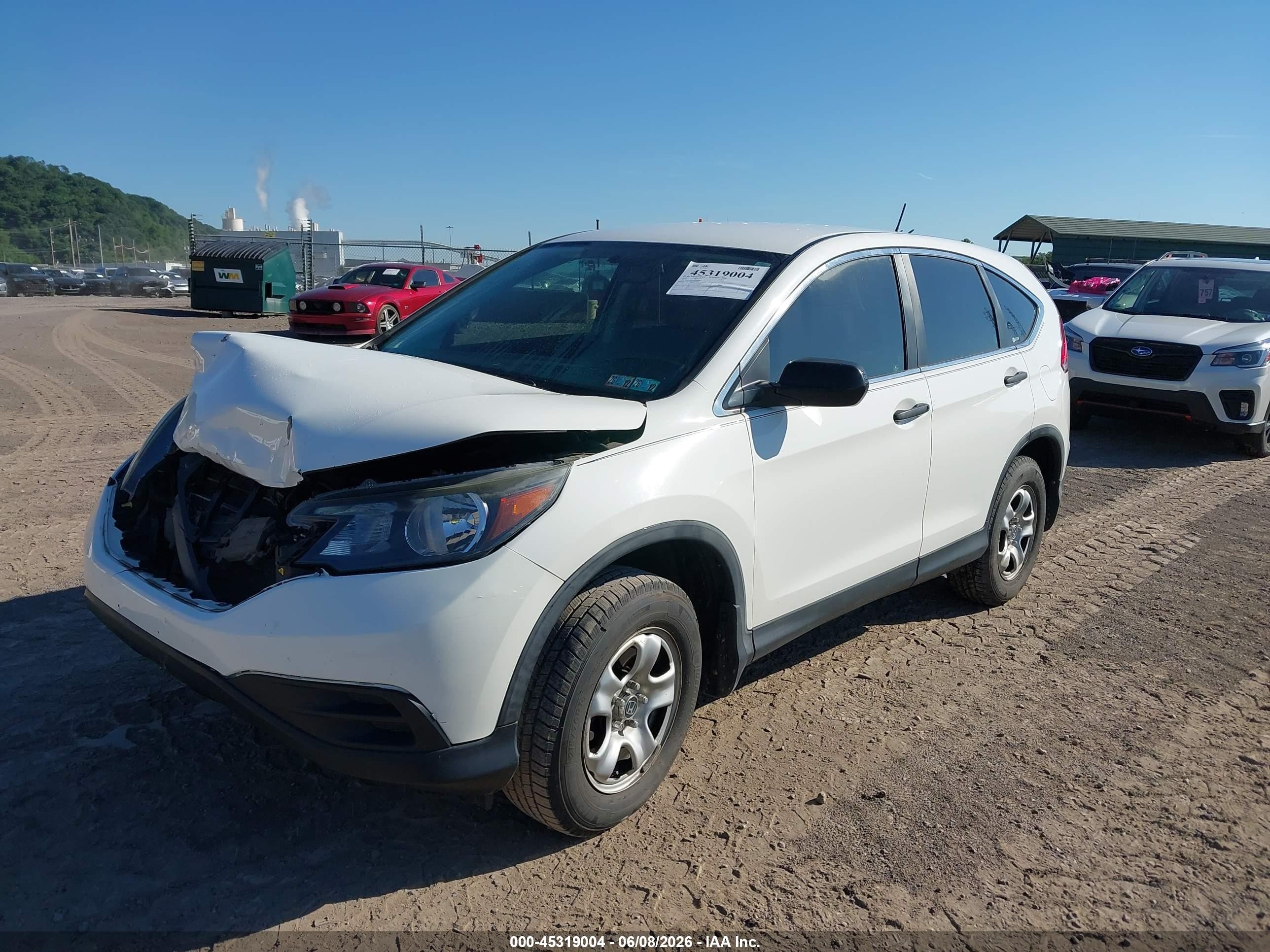 2012 Honda Cr-v Lx White vin: 5J6RM4H36CL022485