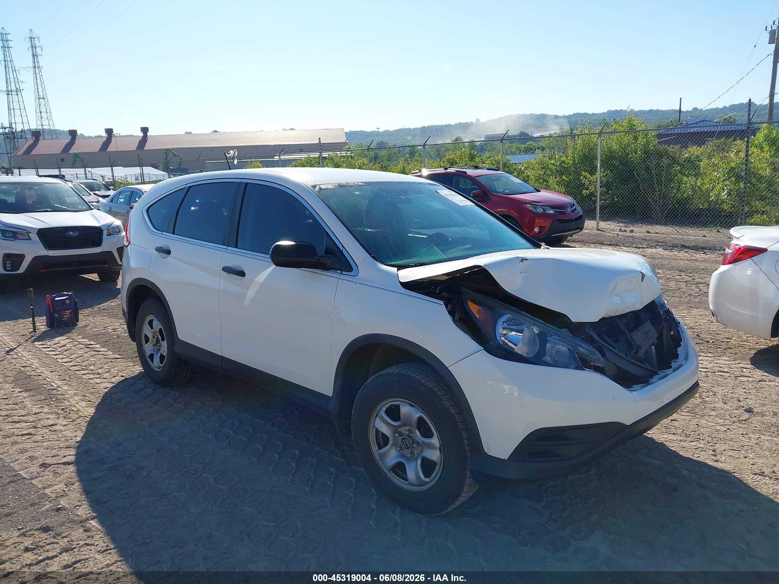 2012 Honda Cr-v Lx White vin: 5J6RM4H36CL022485