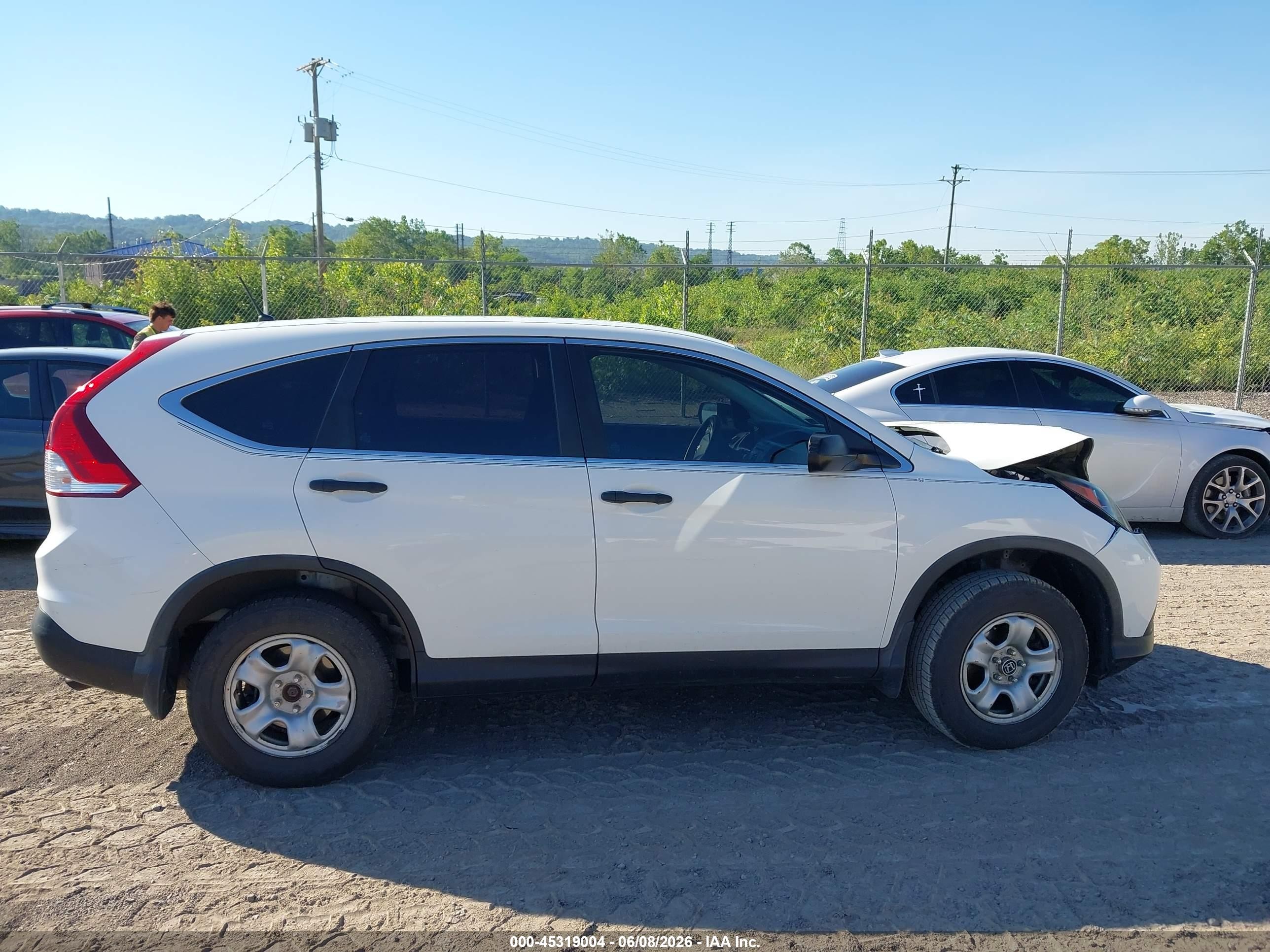 2012 Honda Cr-v Lx White vin: 5J6RM4H36CL022485