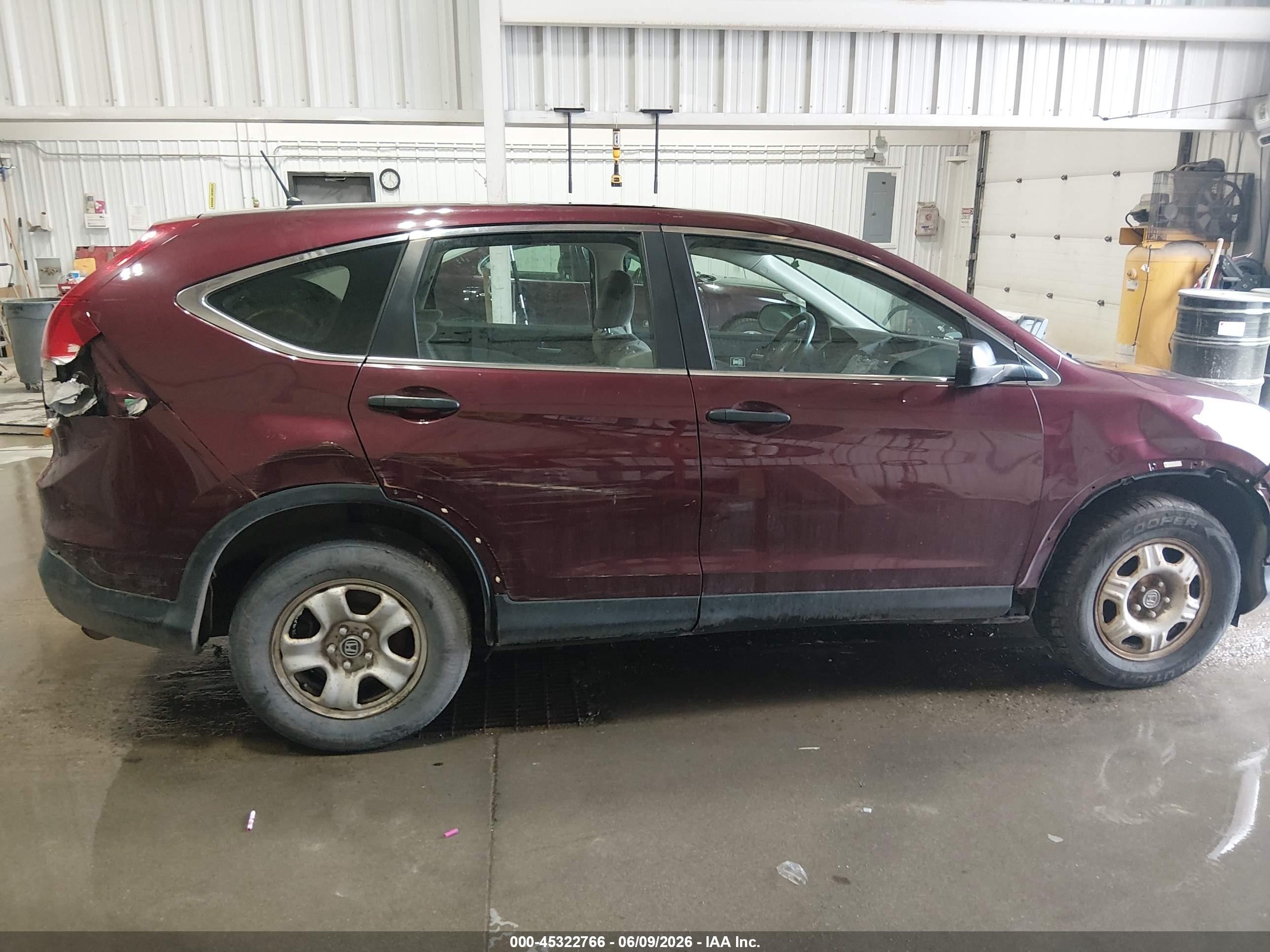 2012 Honda Cr-v Lx Maroon vin: 5J6RM4H36CL033454