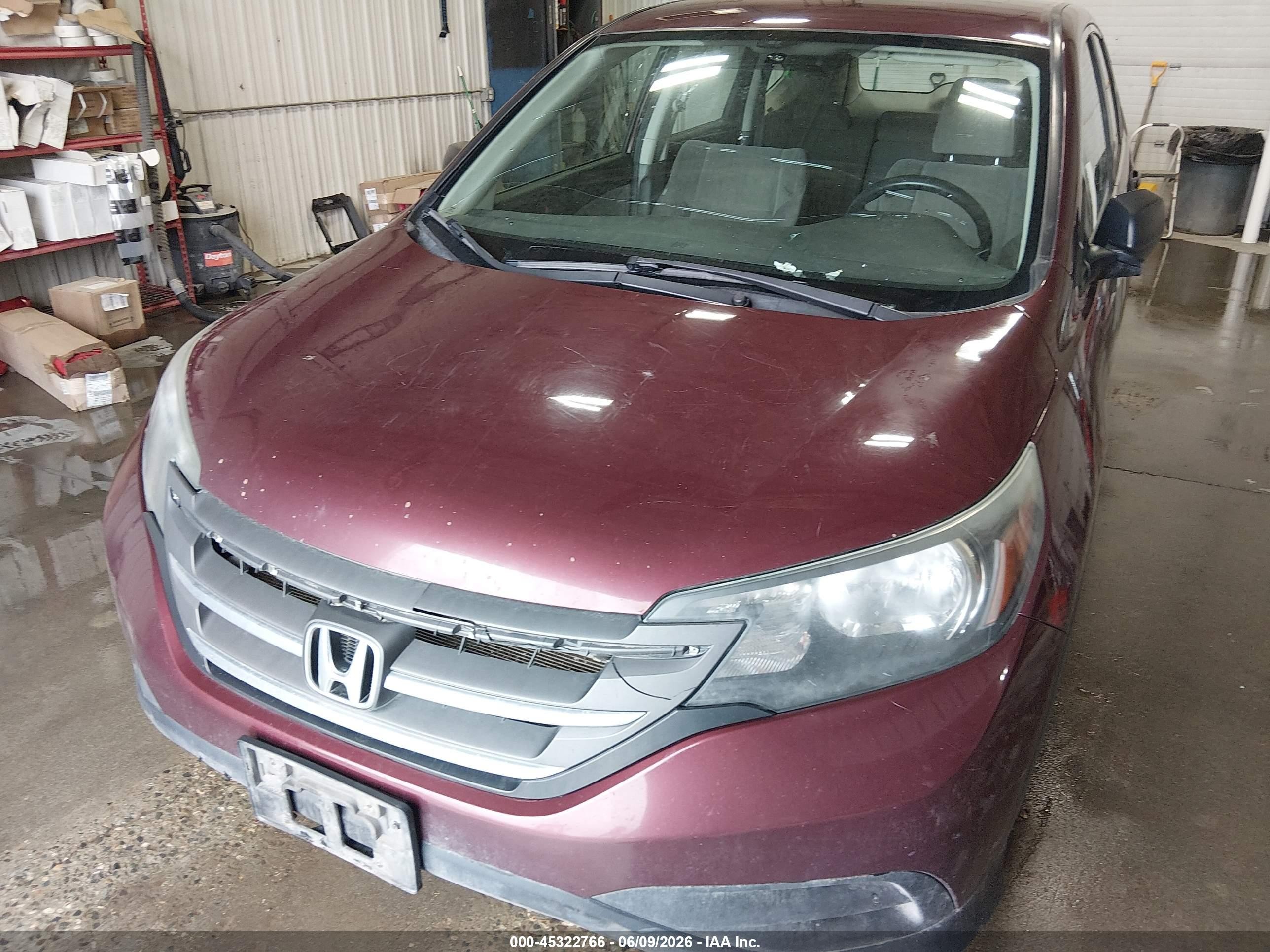 2012 Honda Cr-v Lx Maroon vin: 5J6RM4H36CL033454