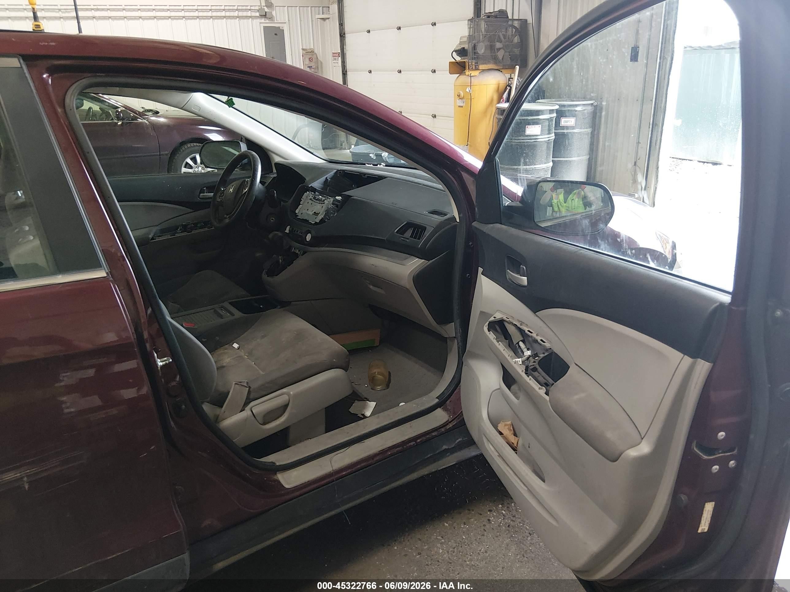 2012 Honda Cr-v Lx Maroon vin: 5J6RM4H36CL033454