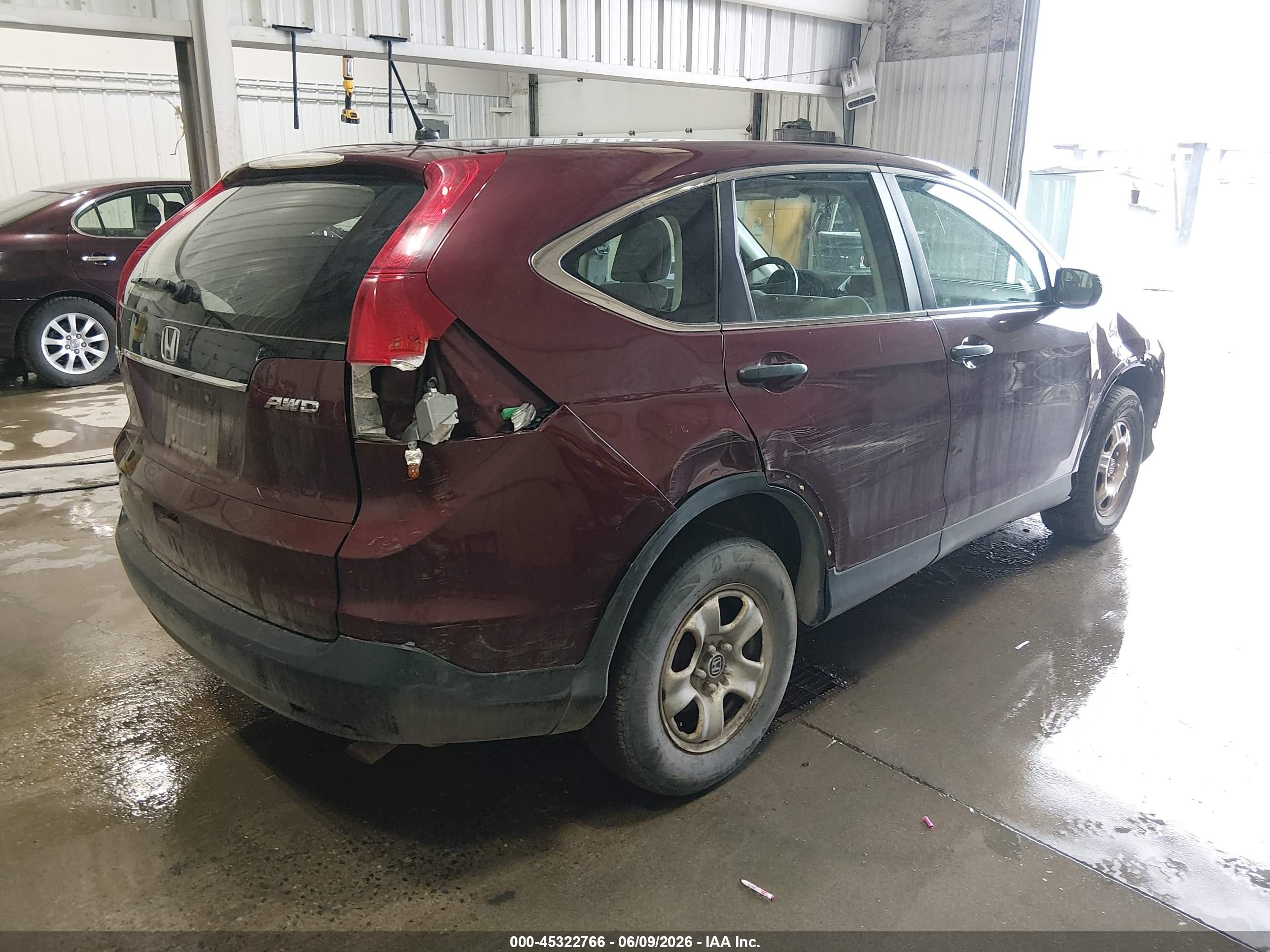 2012 Honda Cr-v Lx Maroon vin: 5J6RM4H36CL033454