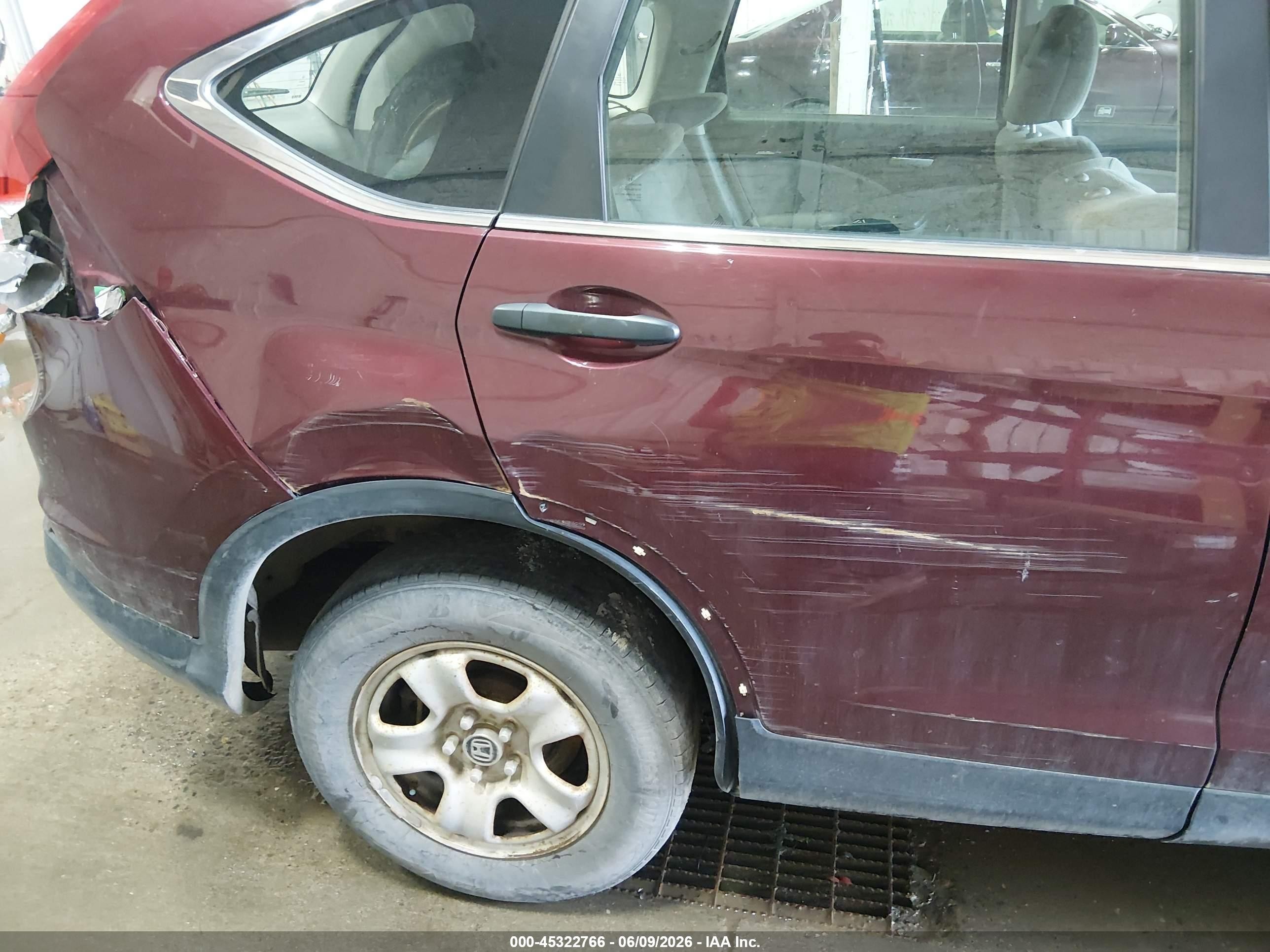 2012 Honda Cr-v Lx Maroon vin: 5J6RM4H36CL033454