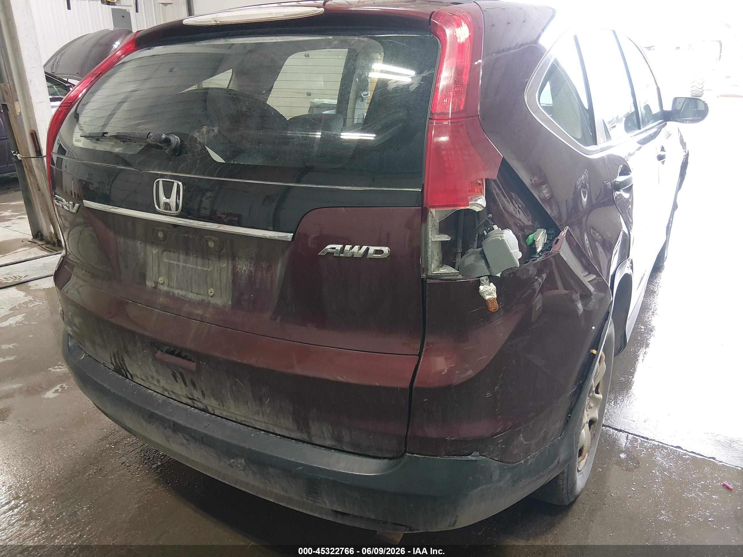 2012 Honda Cr-v Lx Maroon vin: 5J6RM4H36CL033454