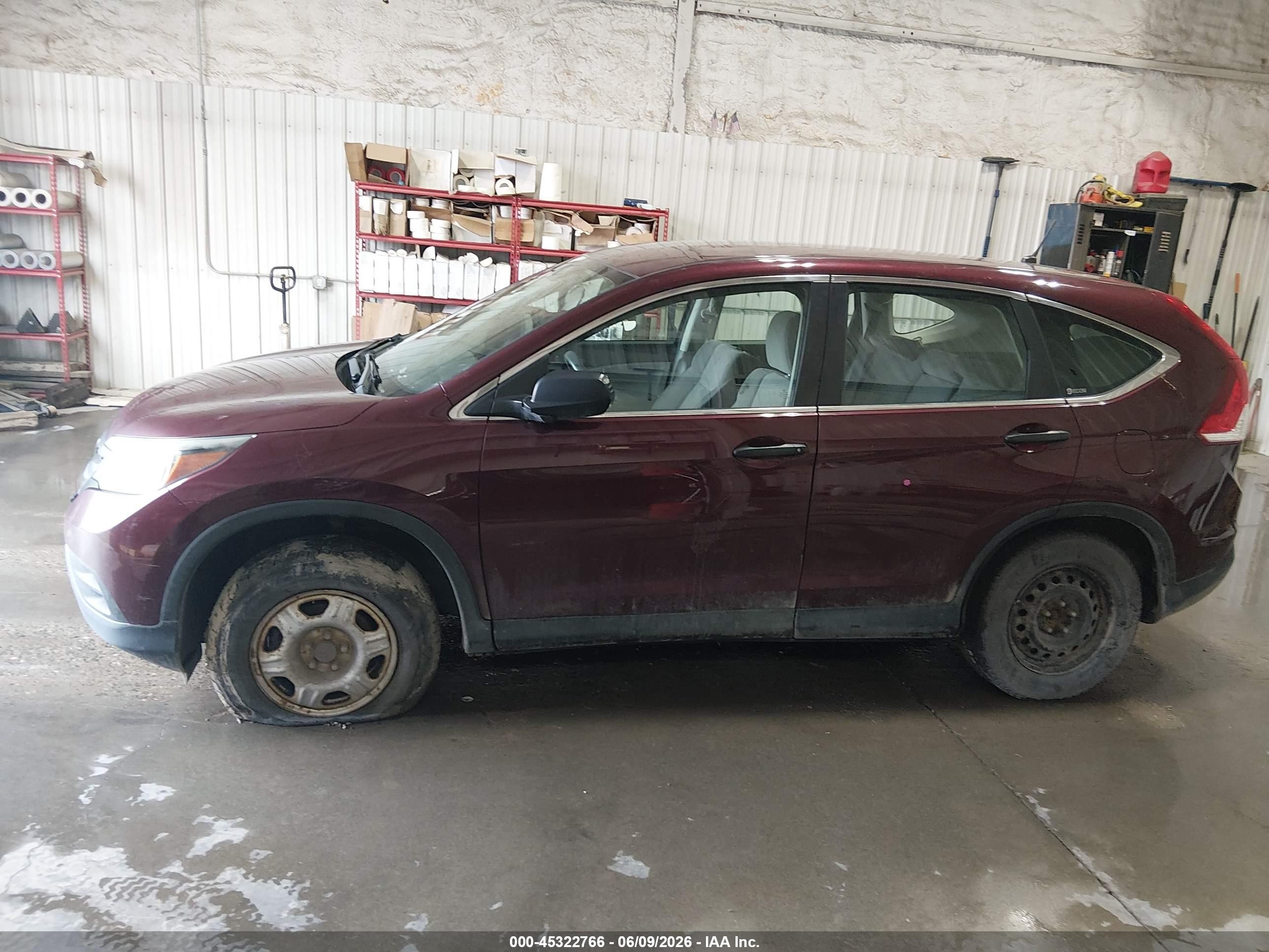 2012 Honda Cr-v Lx Maroon vin: 5J6RM4H36CL033454